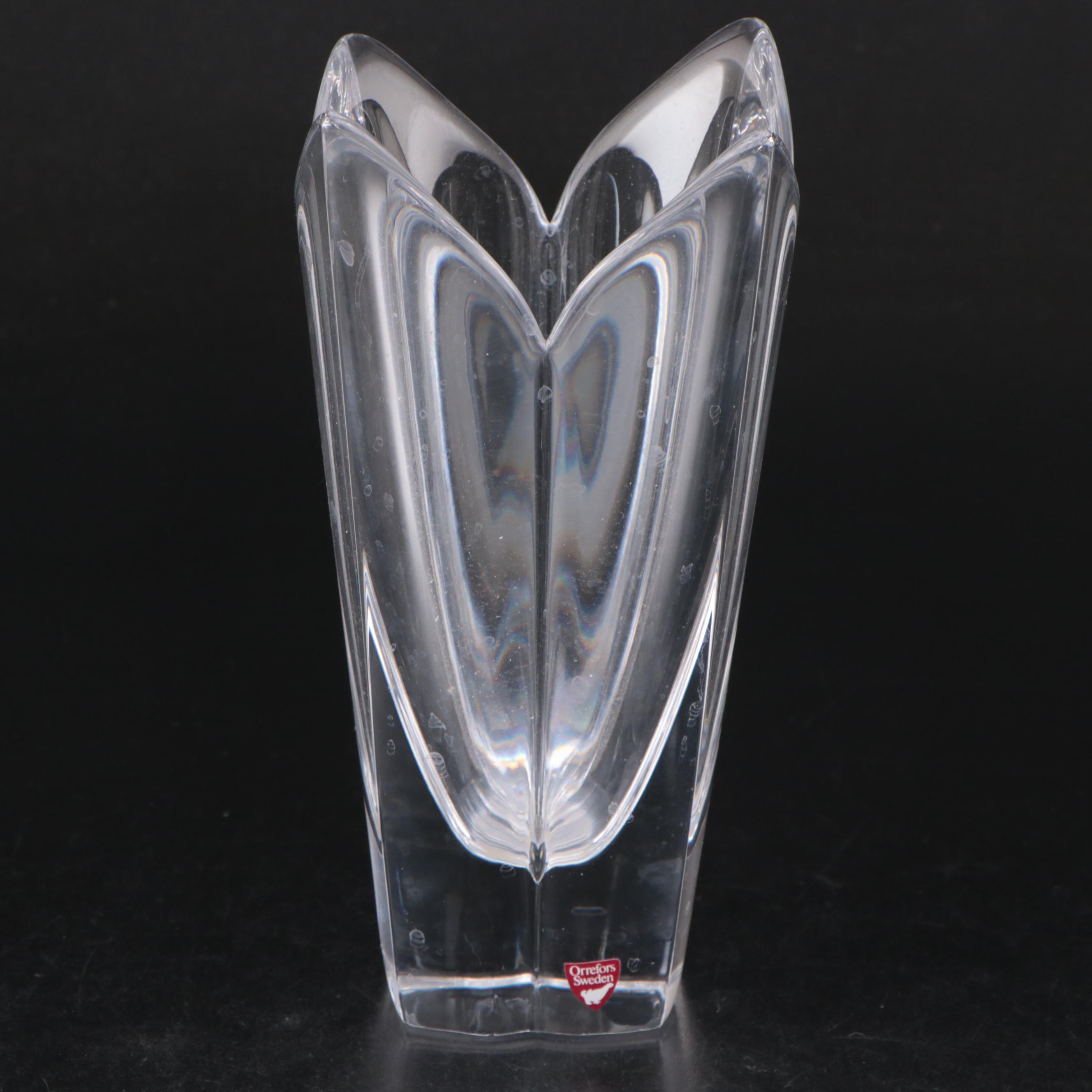 Orrefors Vase with Other Crystal Bowl and Candlesticks