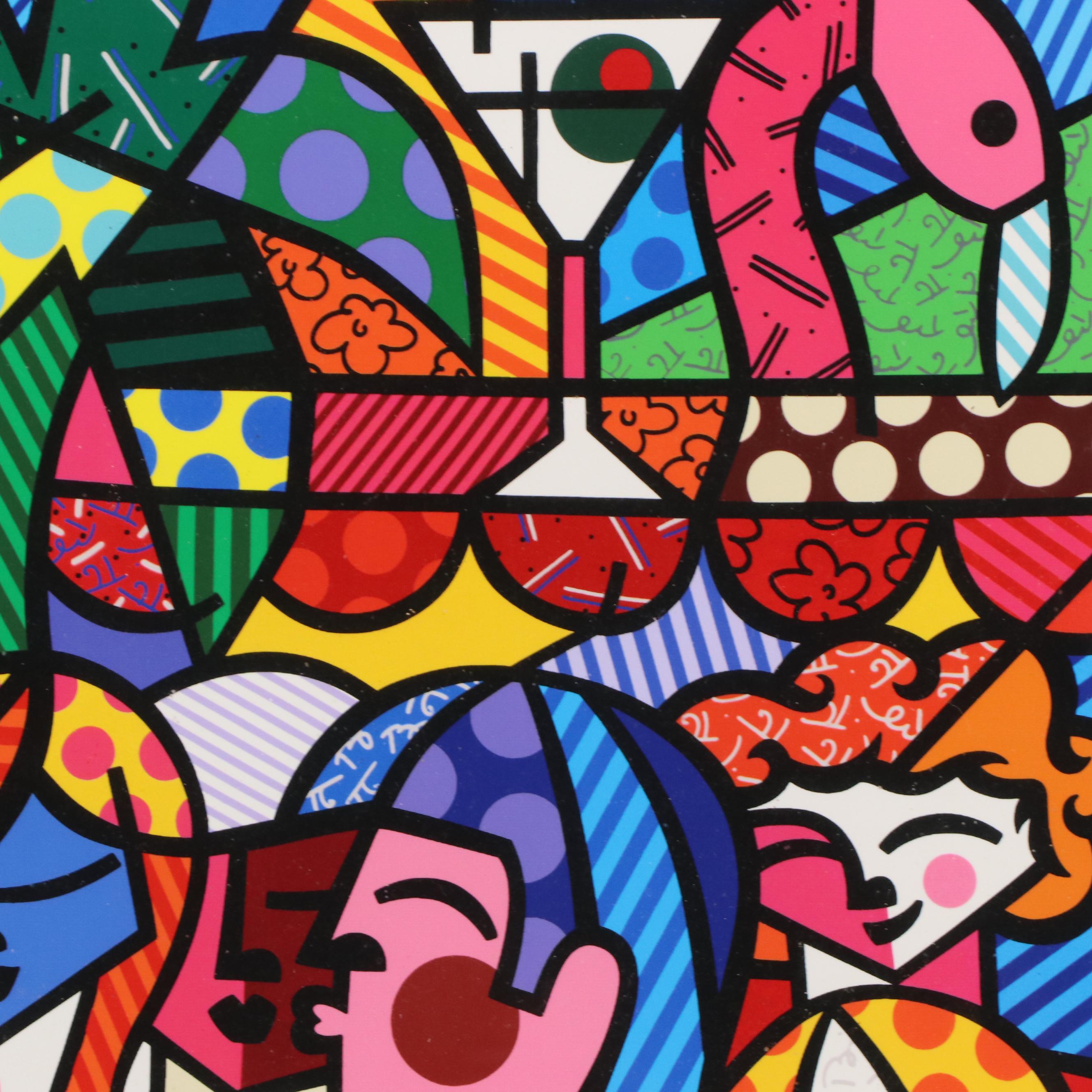 Romero Britto Giclée "News Cafe"