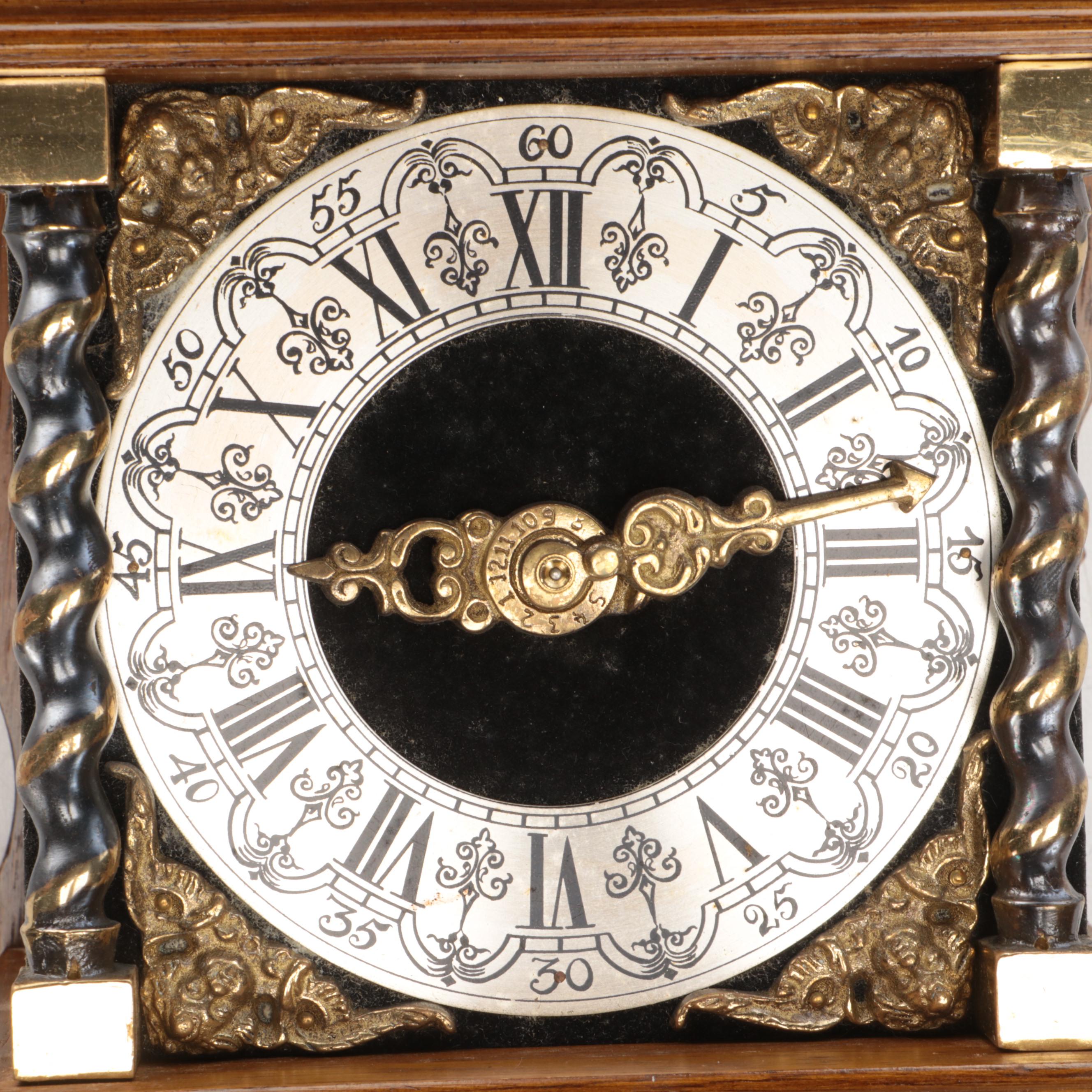 Dutch Orfac Zaanse Brass and Wood Wall Clock with German Movement, Late 20th C.