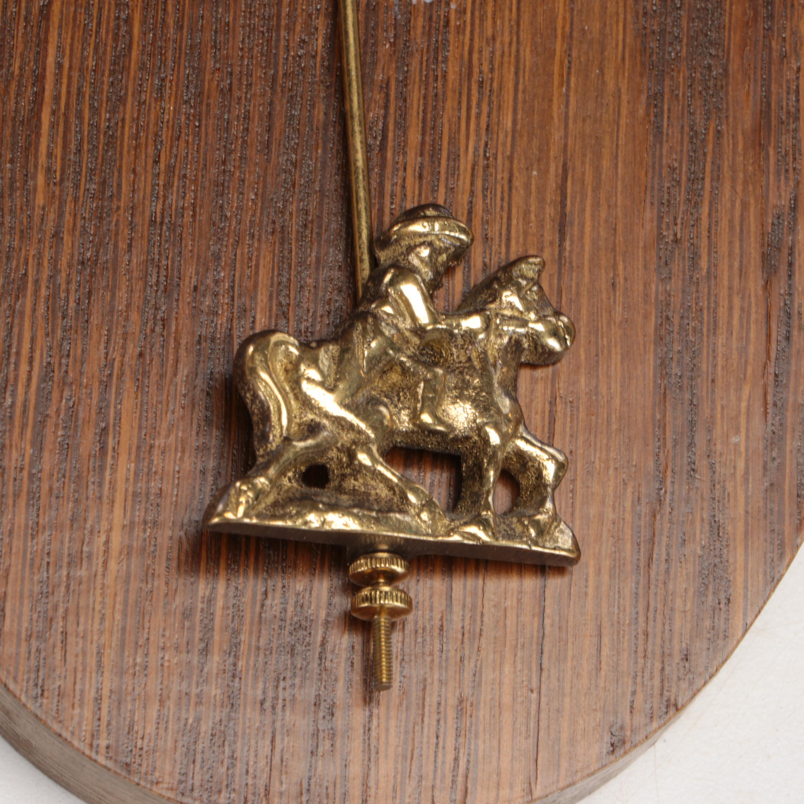 Dutch Orfac Zaanse Brass and Wood Wall Clock with German Movement, Late 20th C.