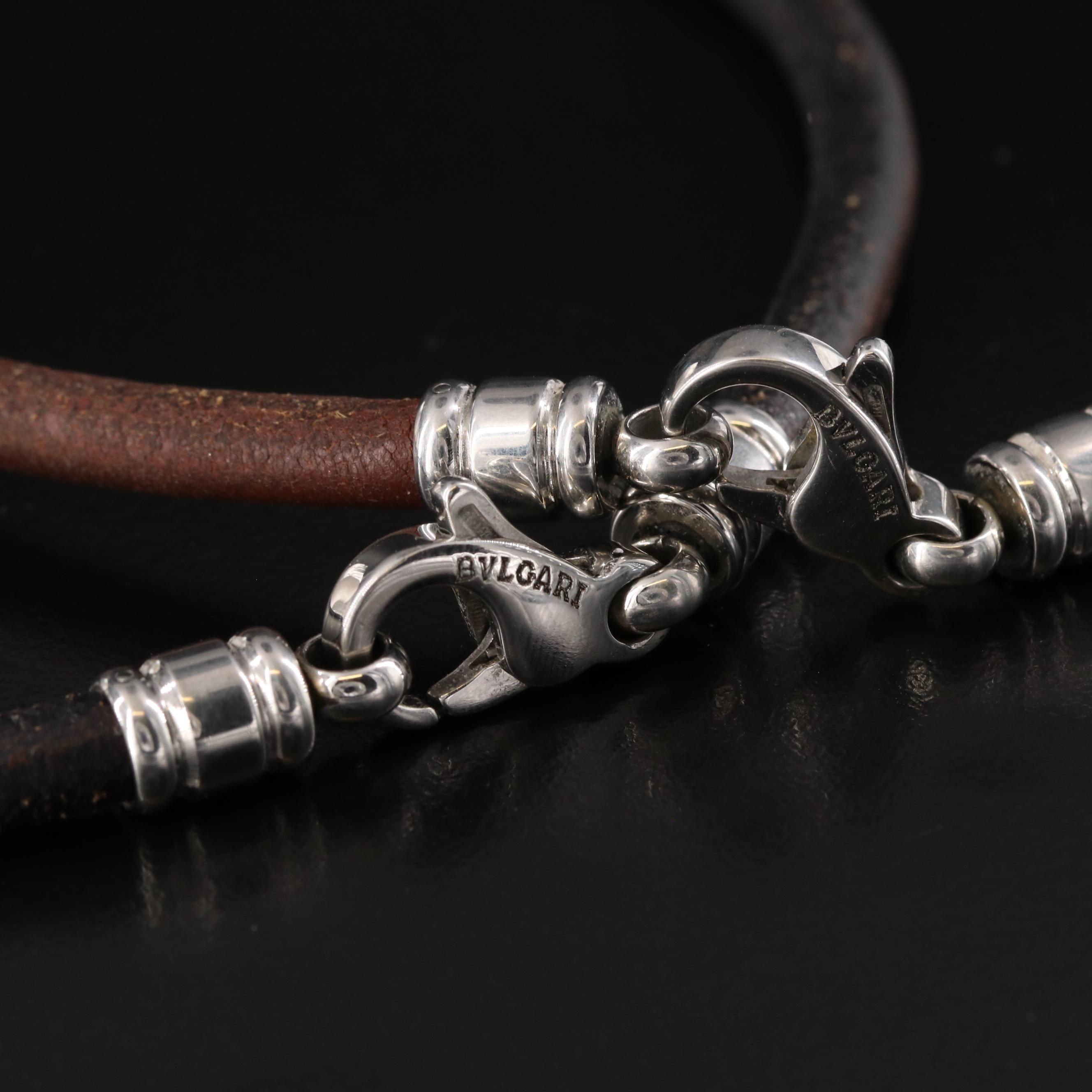 Bulgari BVLGARI Tondo 18K and Stainless Steel Sun Pendant with Cords