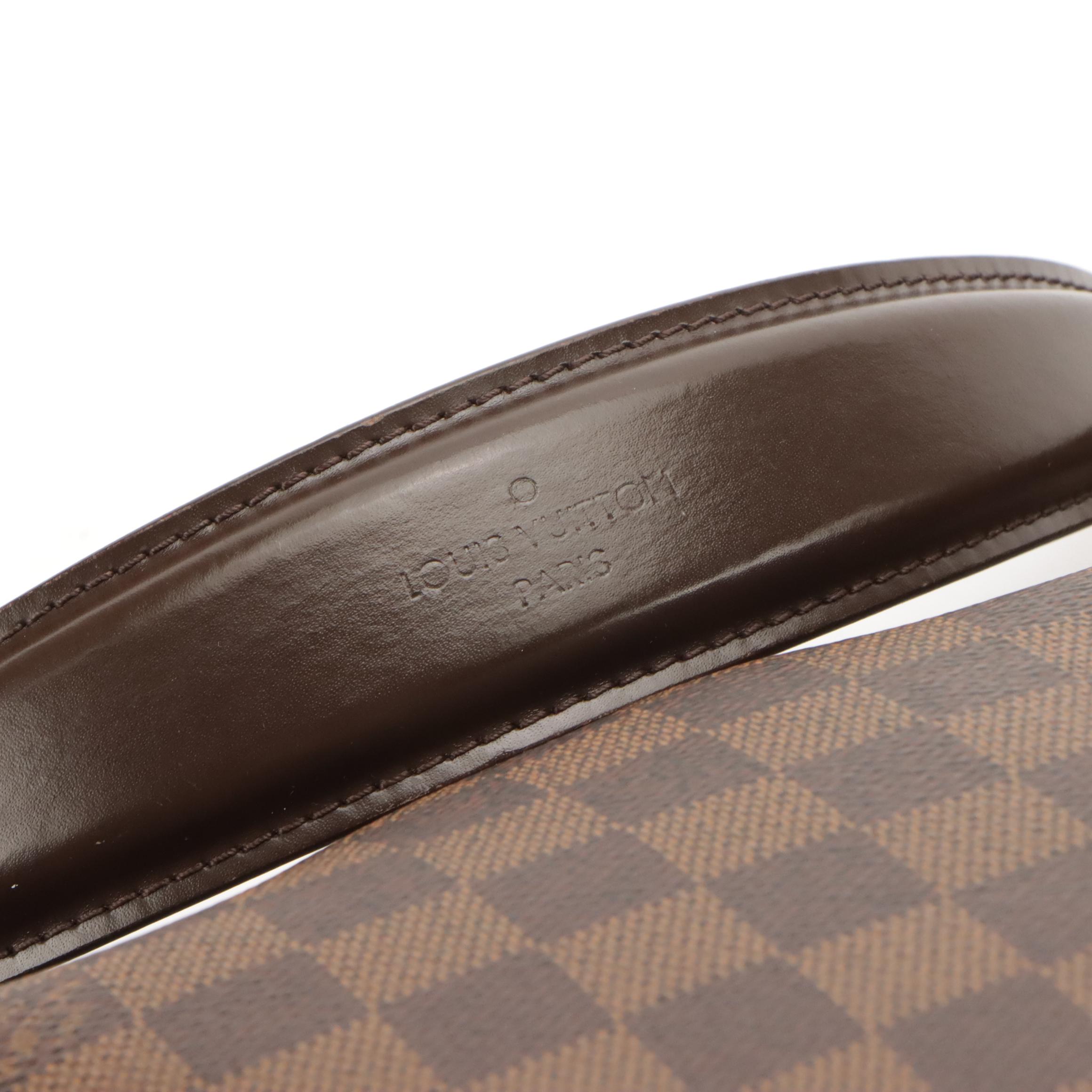 Louis Vuitton Portobello PM Hobo Bag in Damier Ebene Coated Canvas and Leather