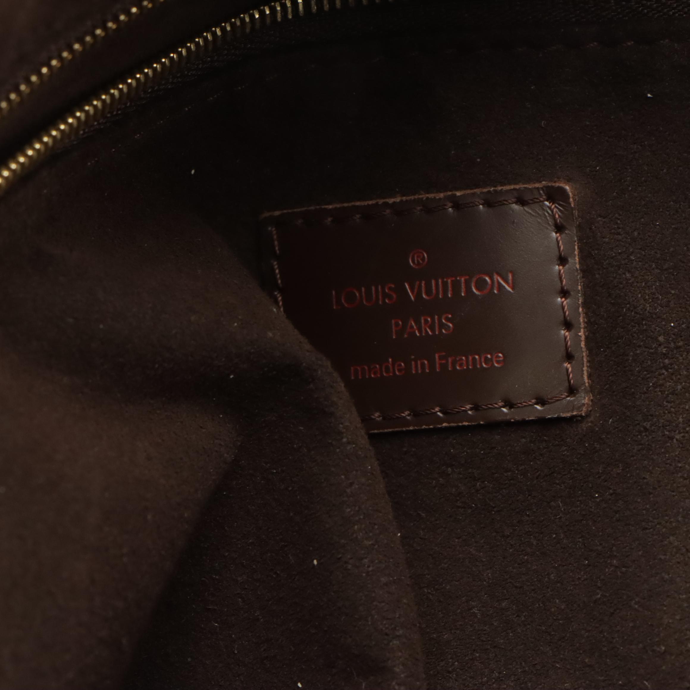 Louis Vuitton Portobello PM Hobo Bag in Damier Ebene Coated Canvas and Leather