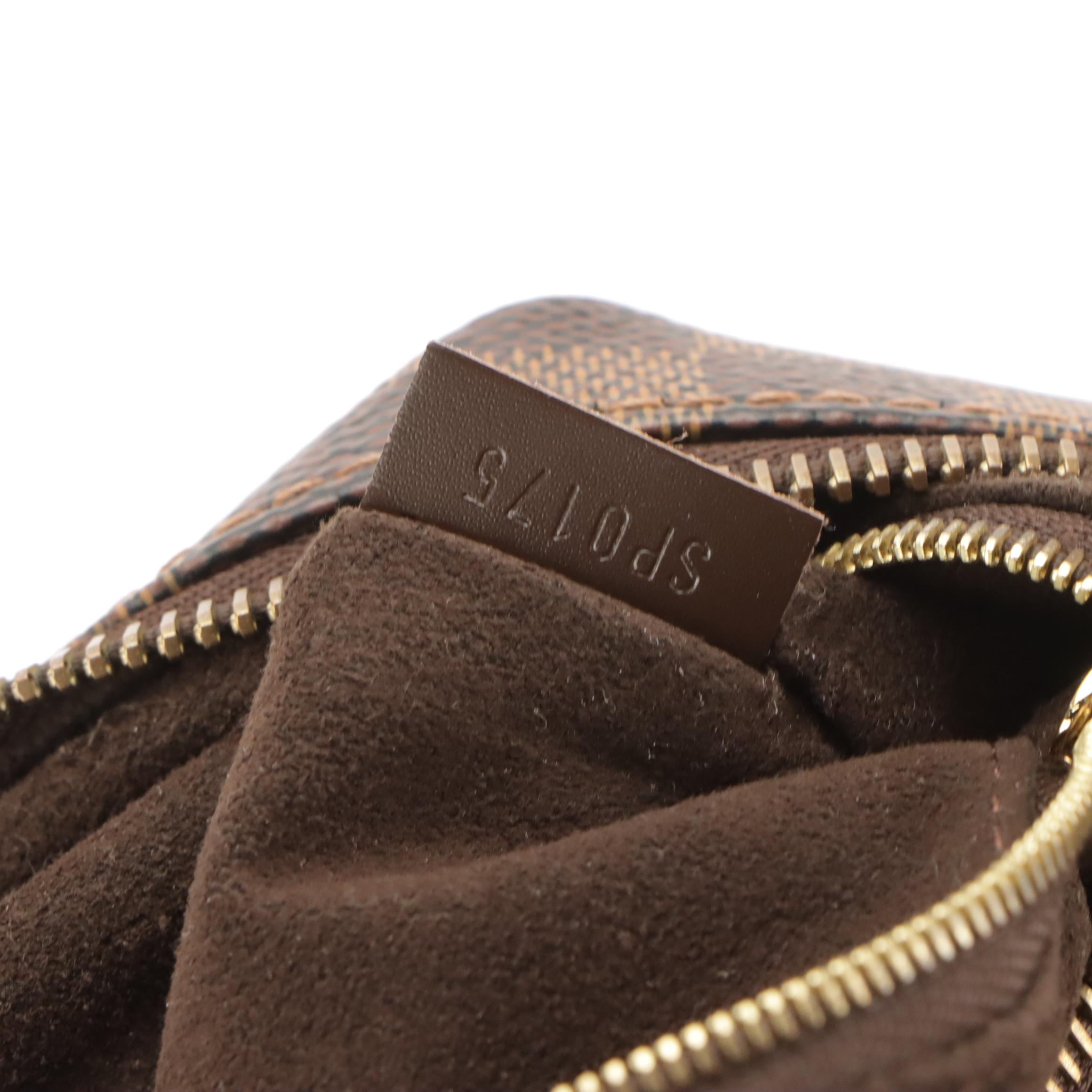 Louis Vuitton Portobello PM Hobo Bag in Damier Ebene Coated Canvas and Leather