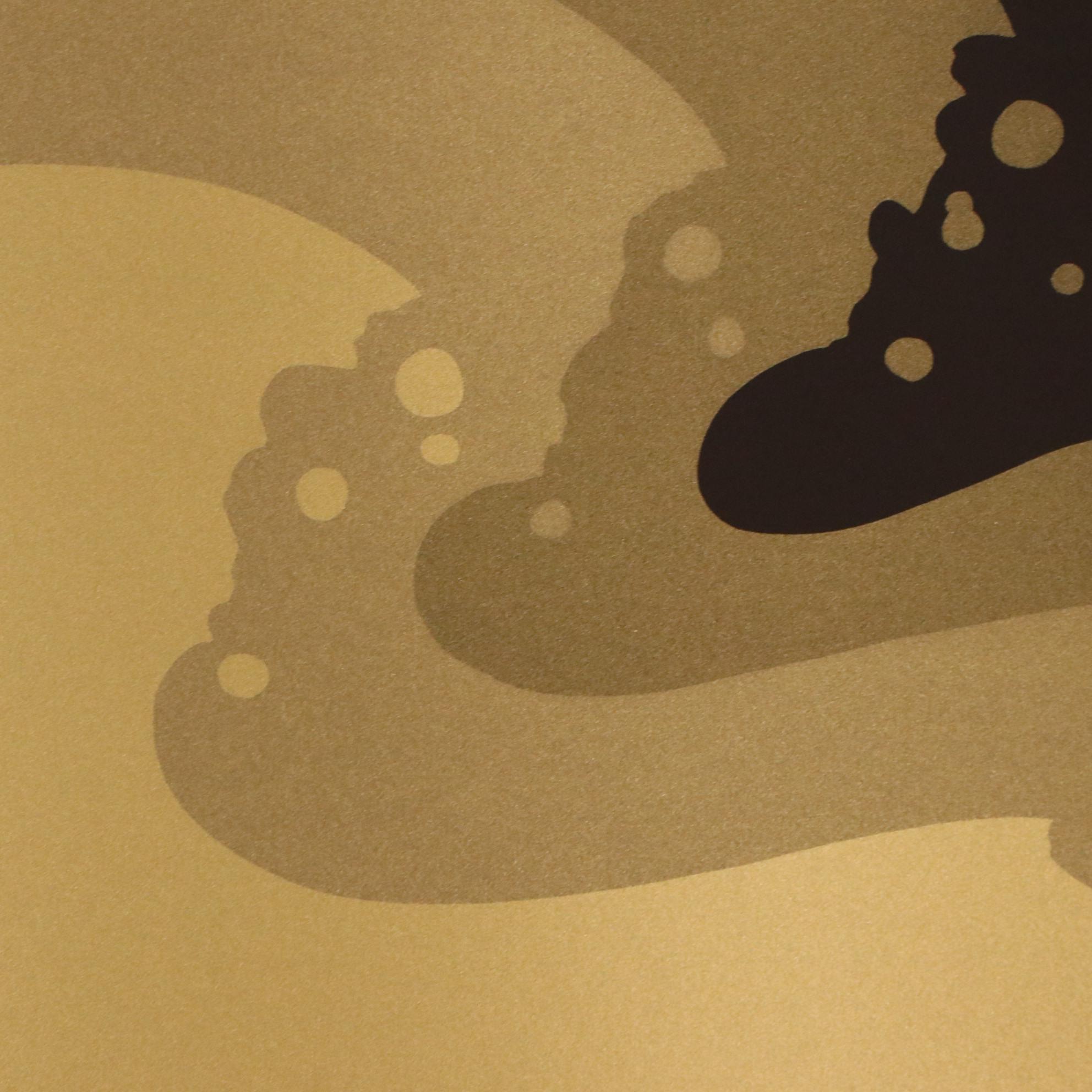 Thomas W. Benton Abstract Serigraph "Golden Waves," 1979