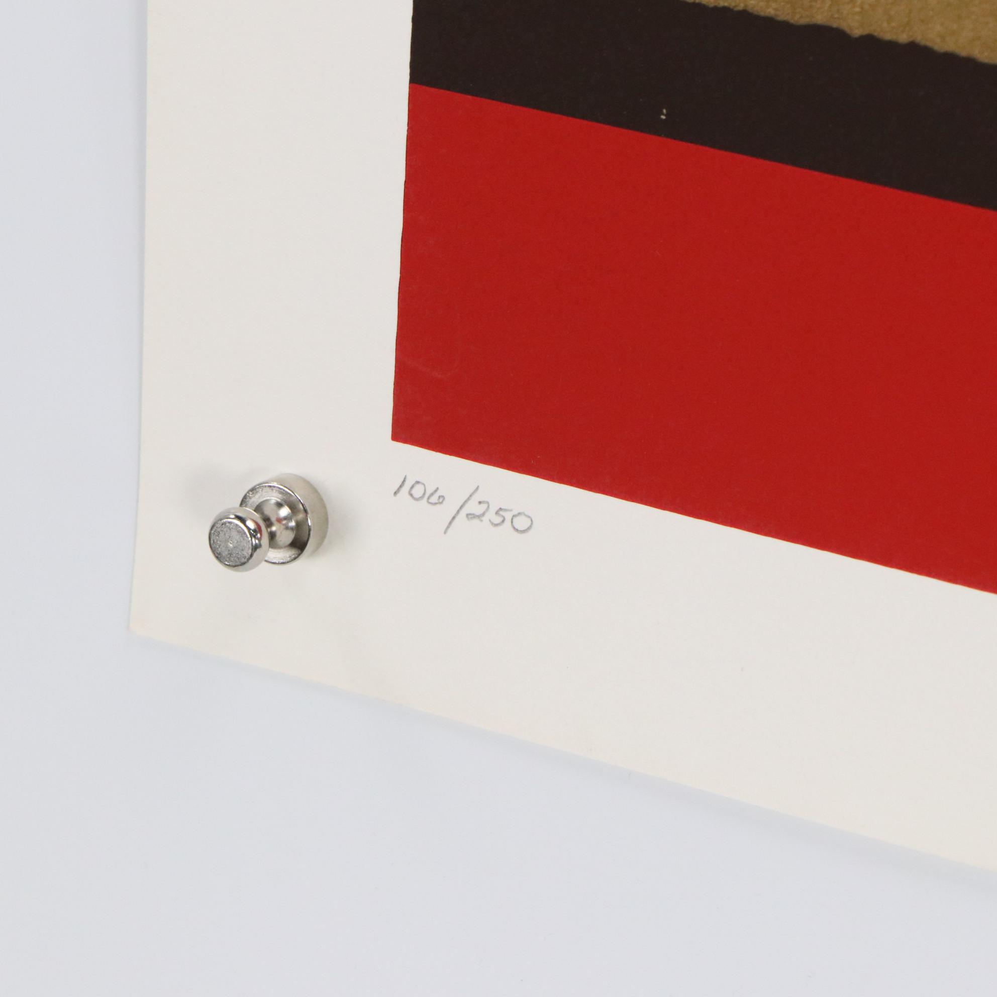 Thomas W. Benton Abstract Serigraph "Golden Waves," 1979