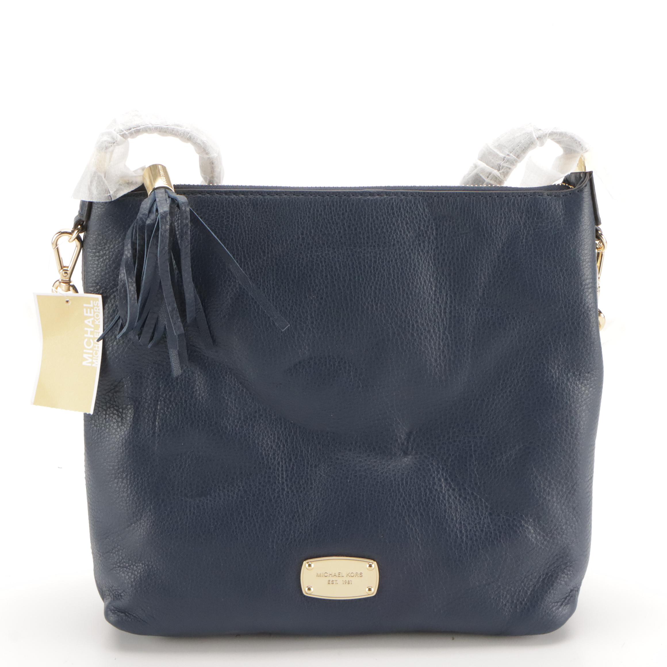 Michael Kors James Black Leather Crossbody & Bedford Navy Leather Shoulder Bag