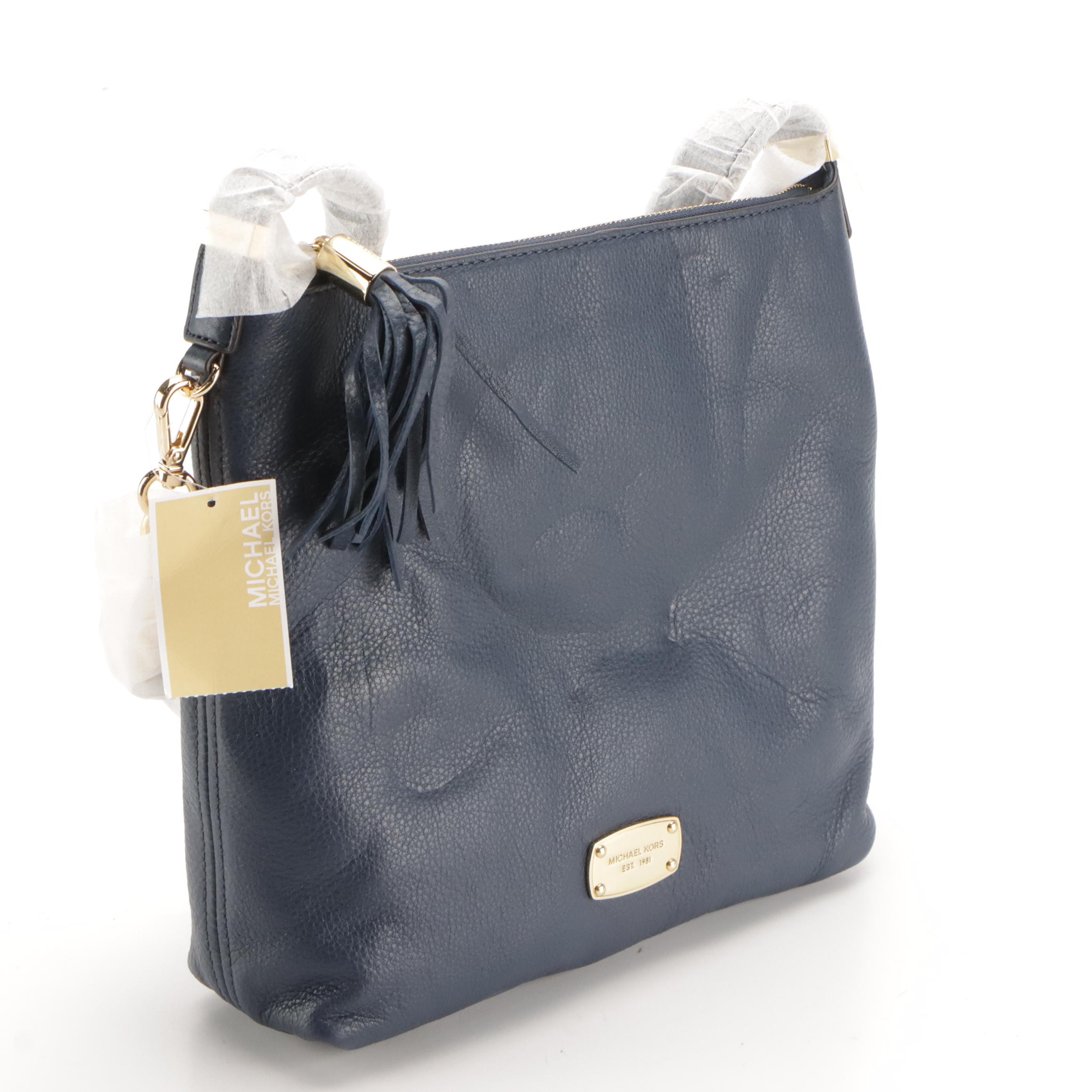 Michael Kors James Black Leather Crossbody & Bedford Navy Leather Shoulder Bag