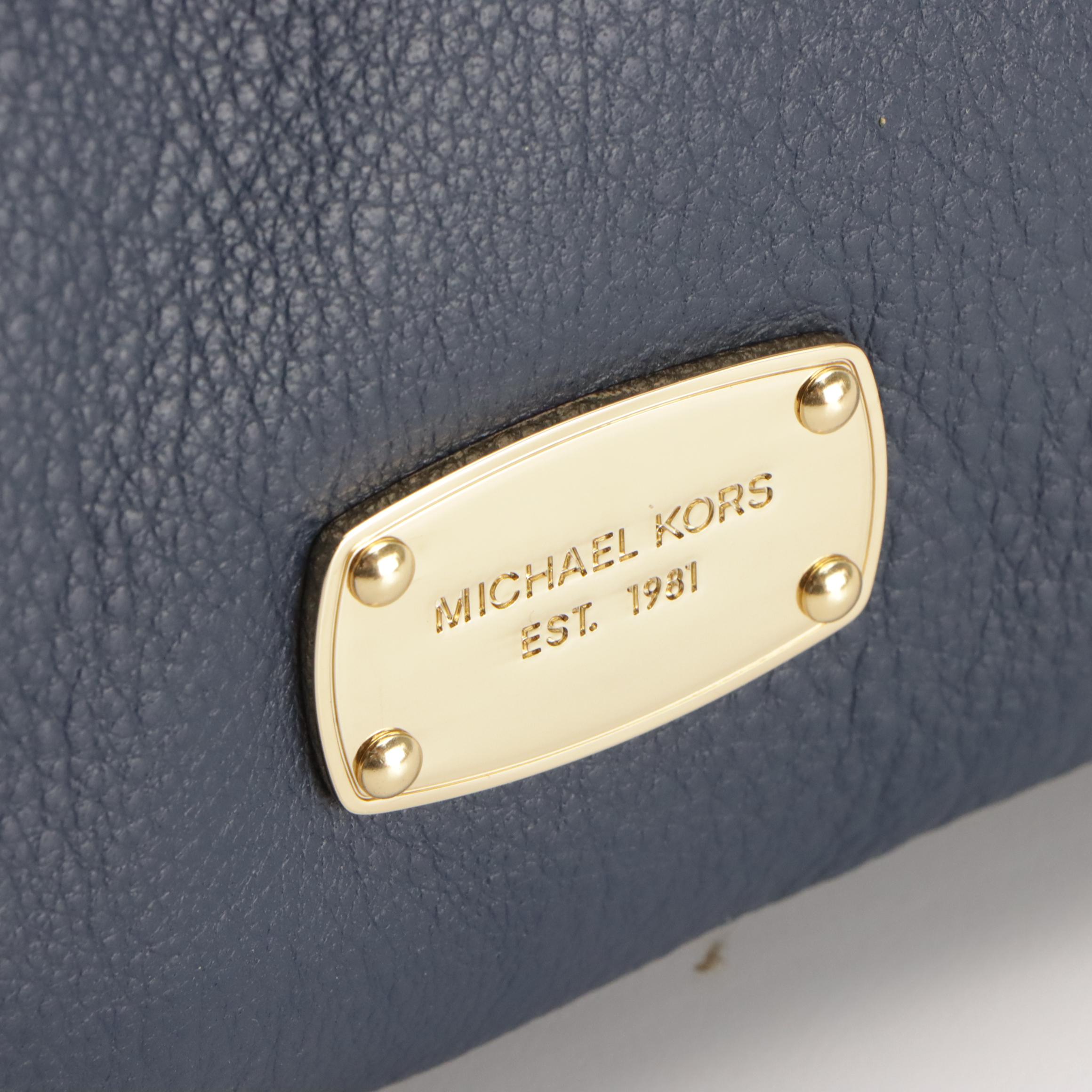 Michael Kors James Black Leather Crossbody & Bedford Navy Leather Shoulder Bag