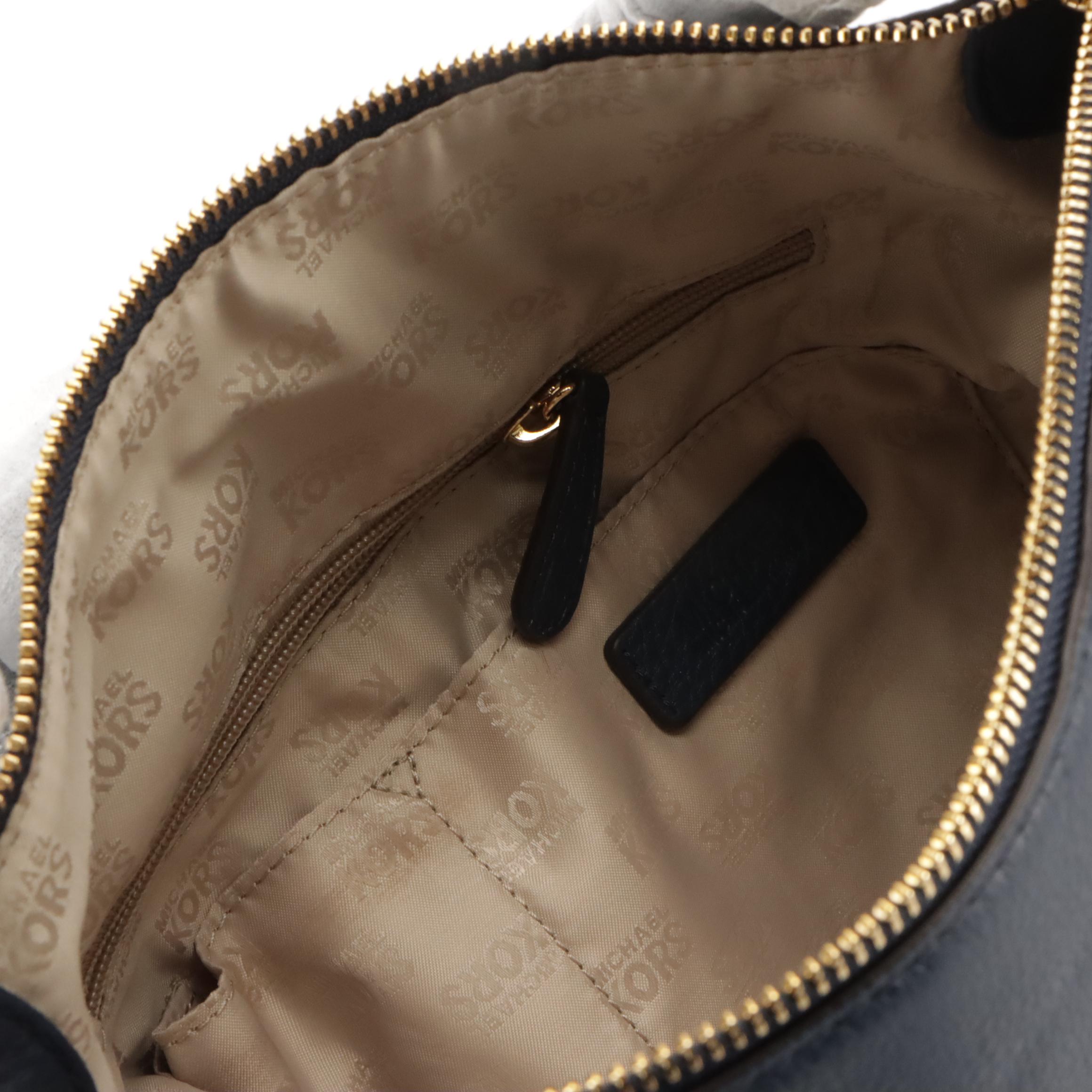 Michael Kors James Black Leather Crossbody & Bedford Navy Leather Shoulder Bag