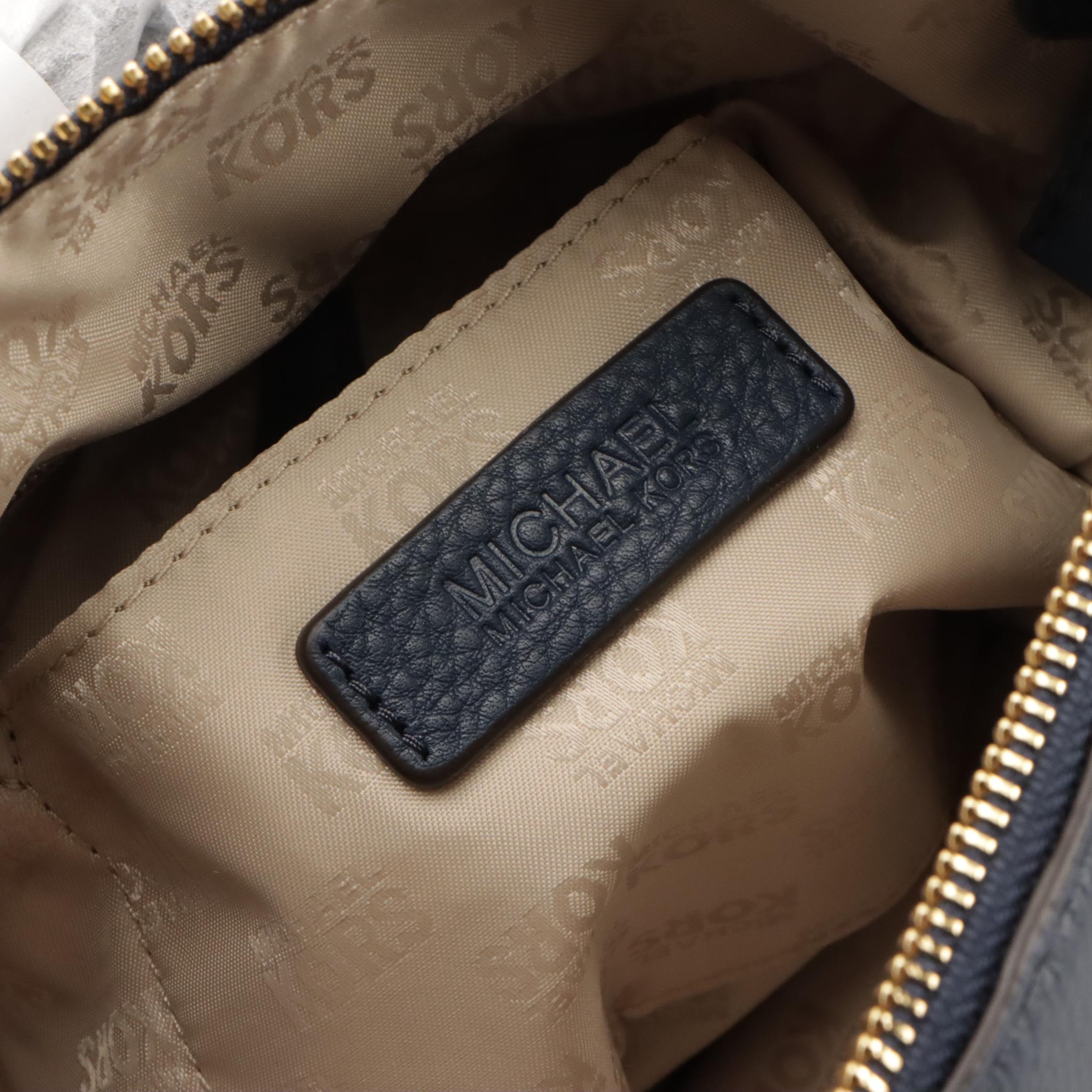 Michael Kors James Black Leather Crossbody & Bedford Navy Leather Shoulder Bag