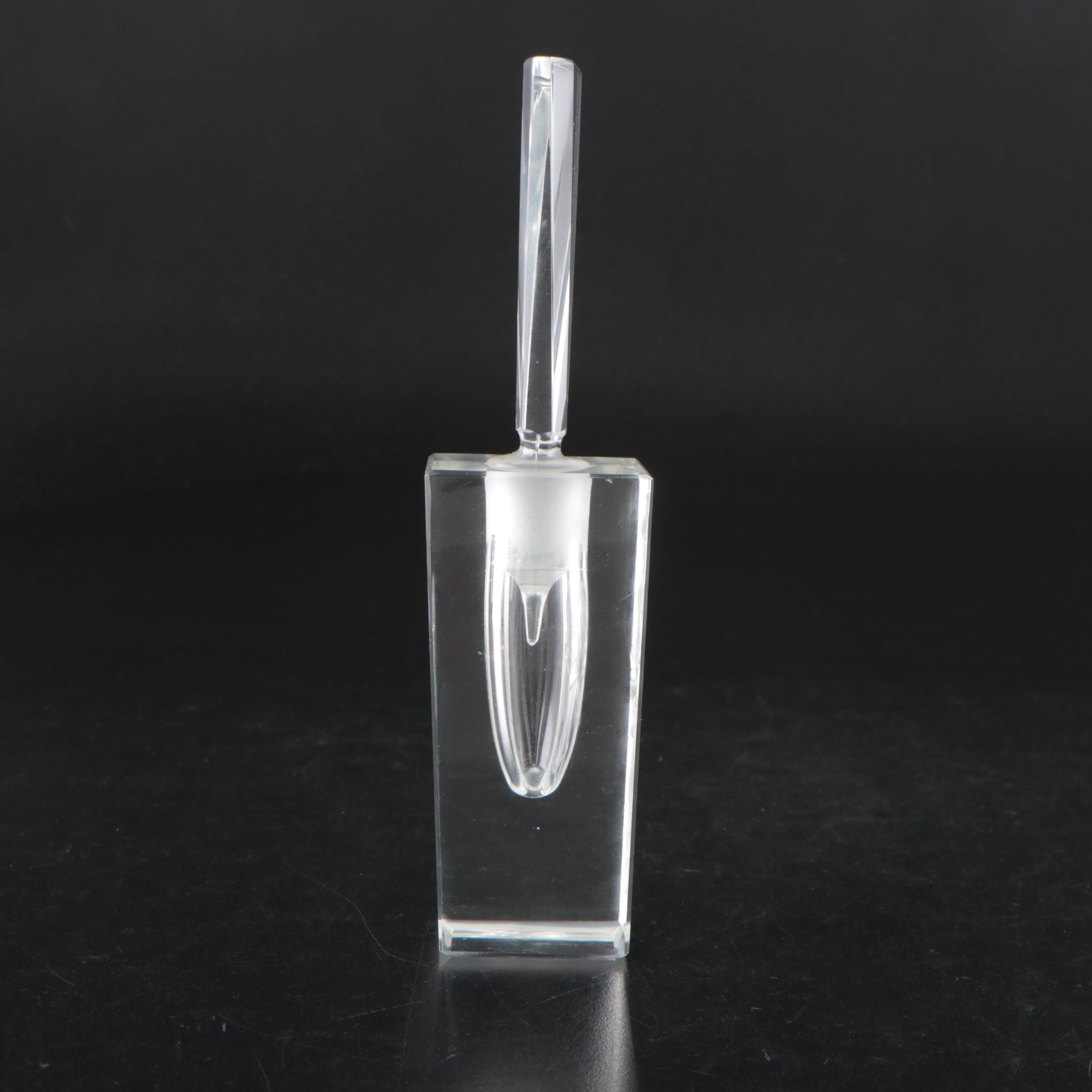 Floral Acid-Etched Glass Perfume Bottle