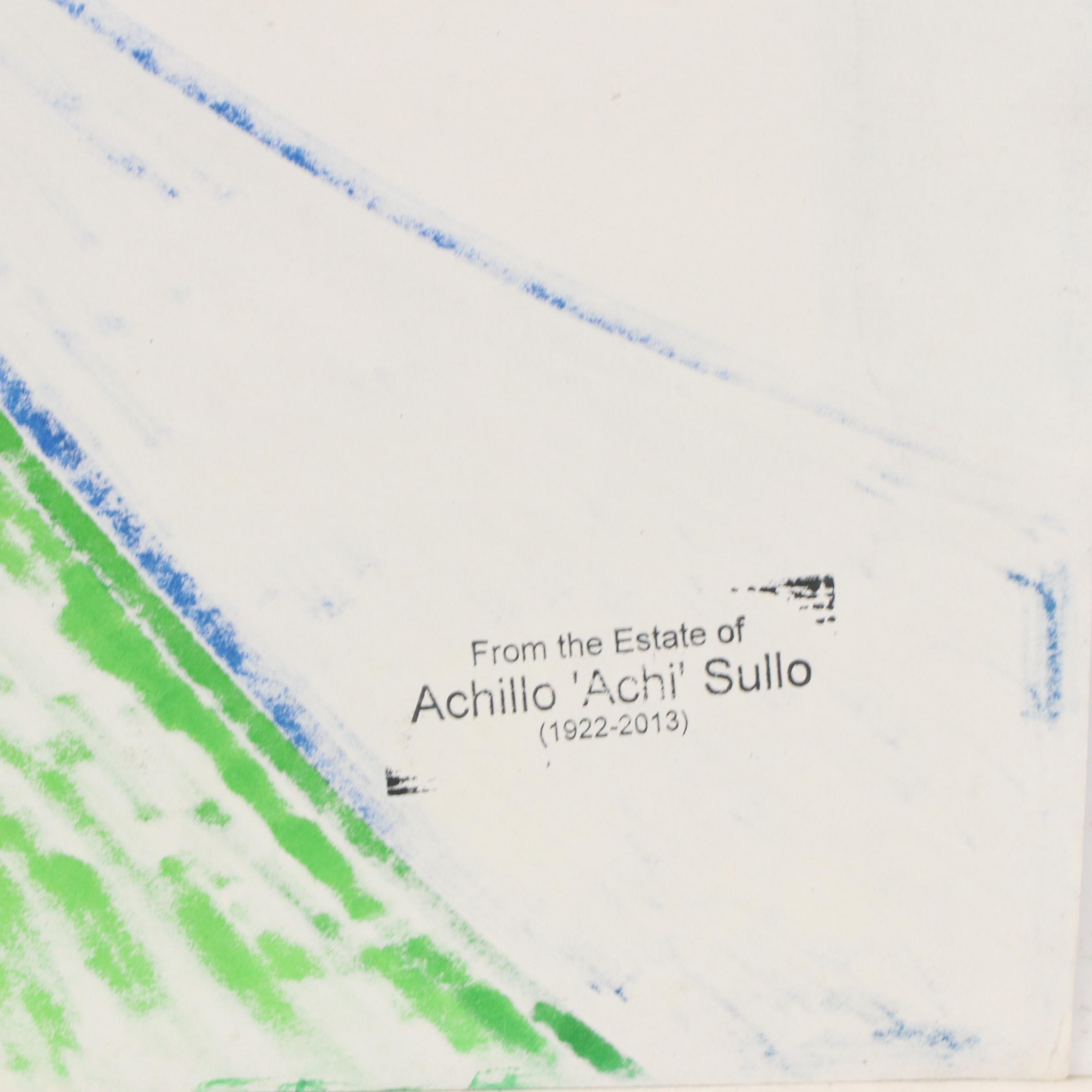 Achi Sullo Stylized Abstract Colored Ink Drawing