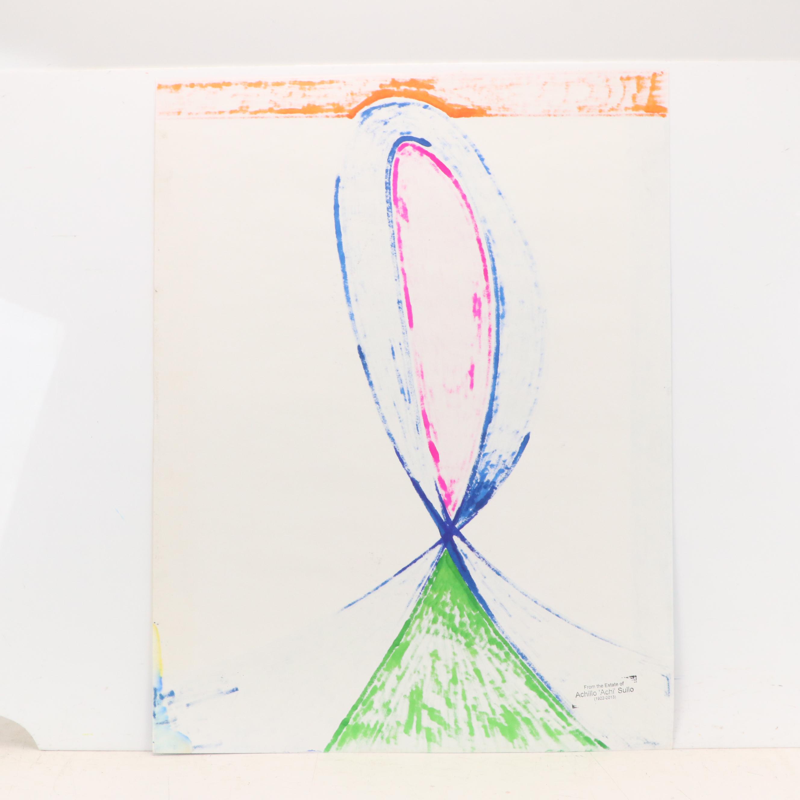 Achi Sullo Stylized Abstract Colored Ink Drawing