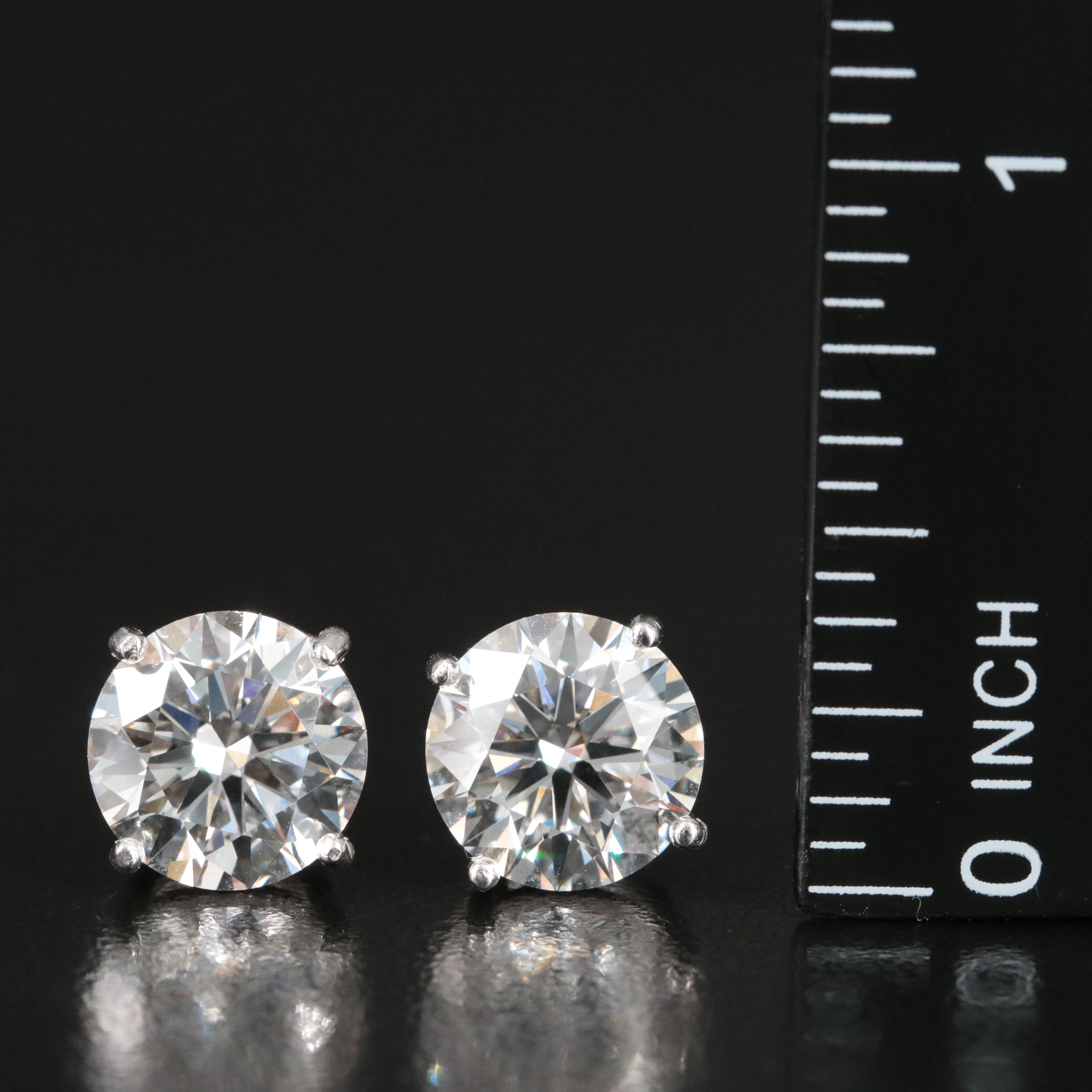 14K 6.96 CTW Lab Grown Diamond Stud Earrings with IGI Reports