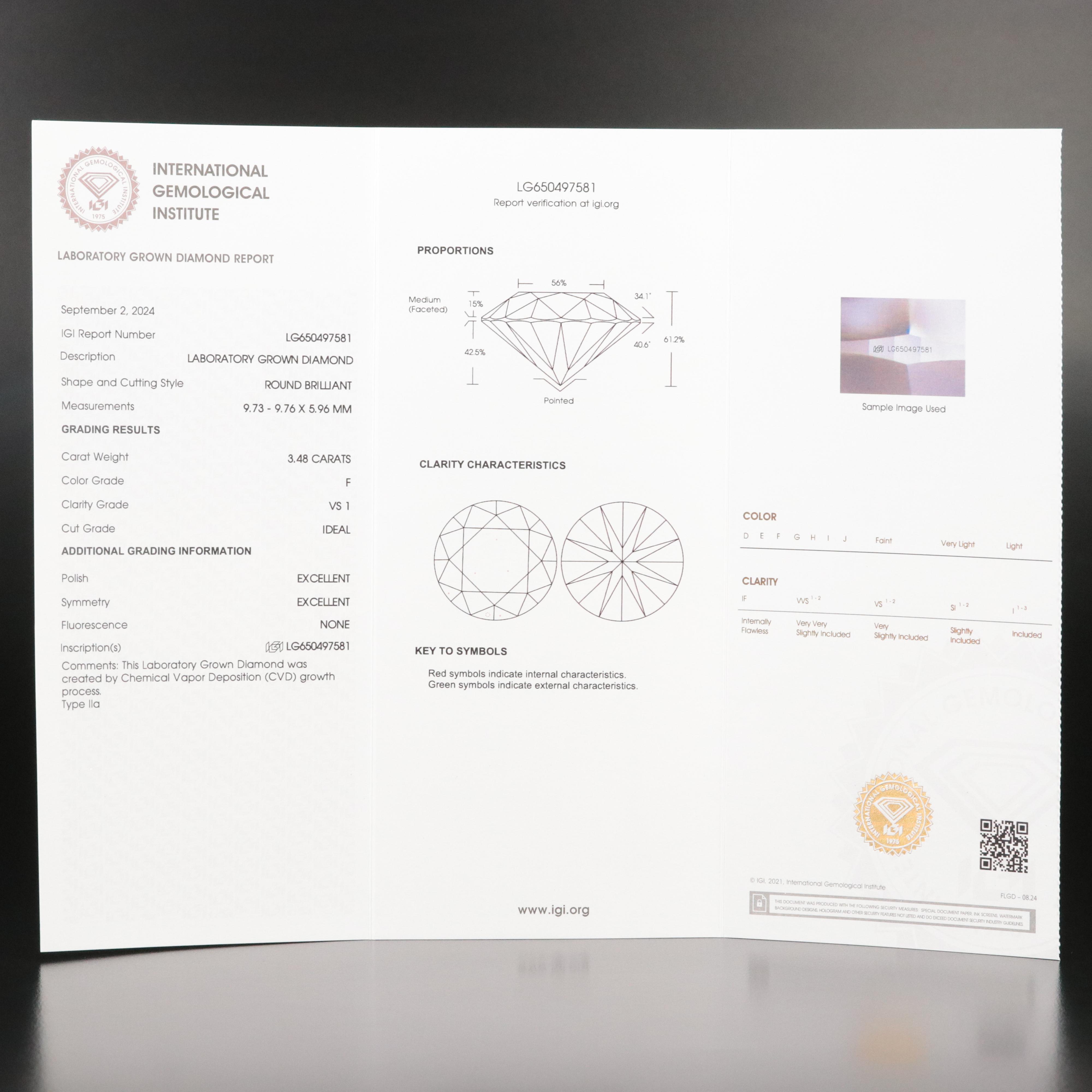 14K 6.96 CTW Lab Grown Diamond Stud Earrings with IGI Reports