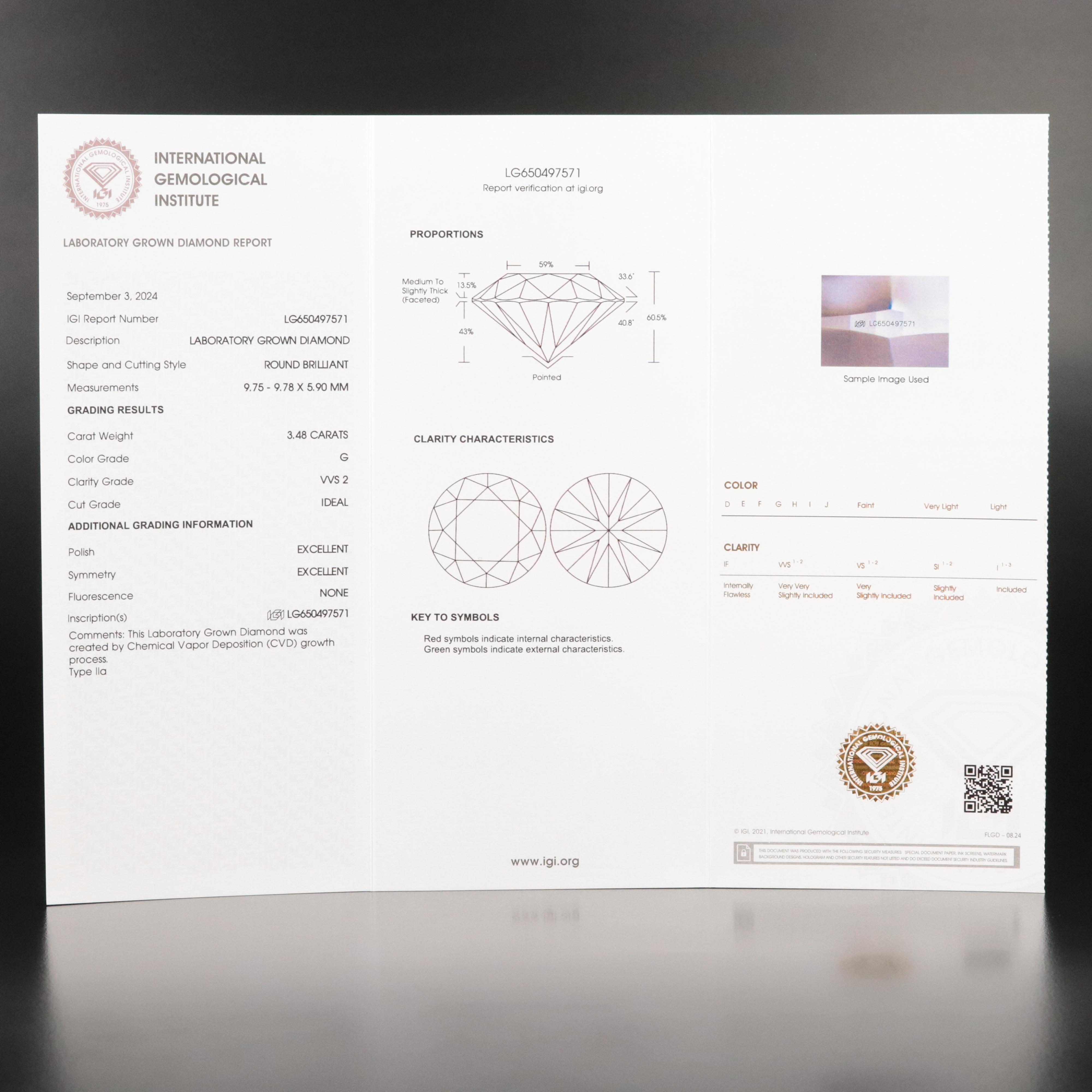 14K 6.96 CTW Lab Grown Diamond Stud Earrings with IGI Reports