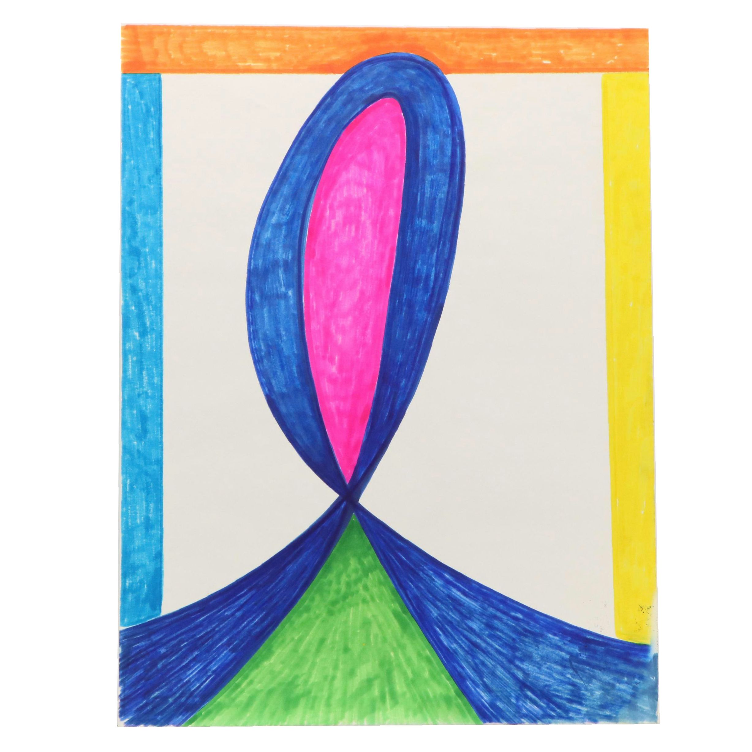 Achi Sullo Stylized Abstract Colored Ink Drawing