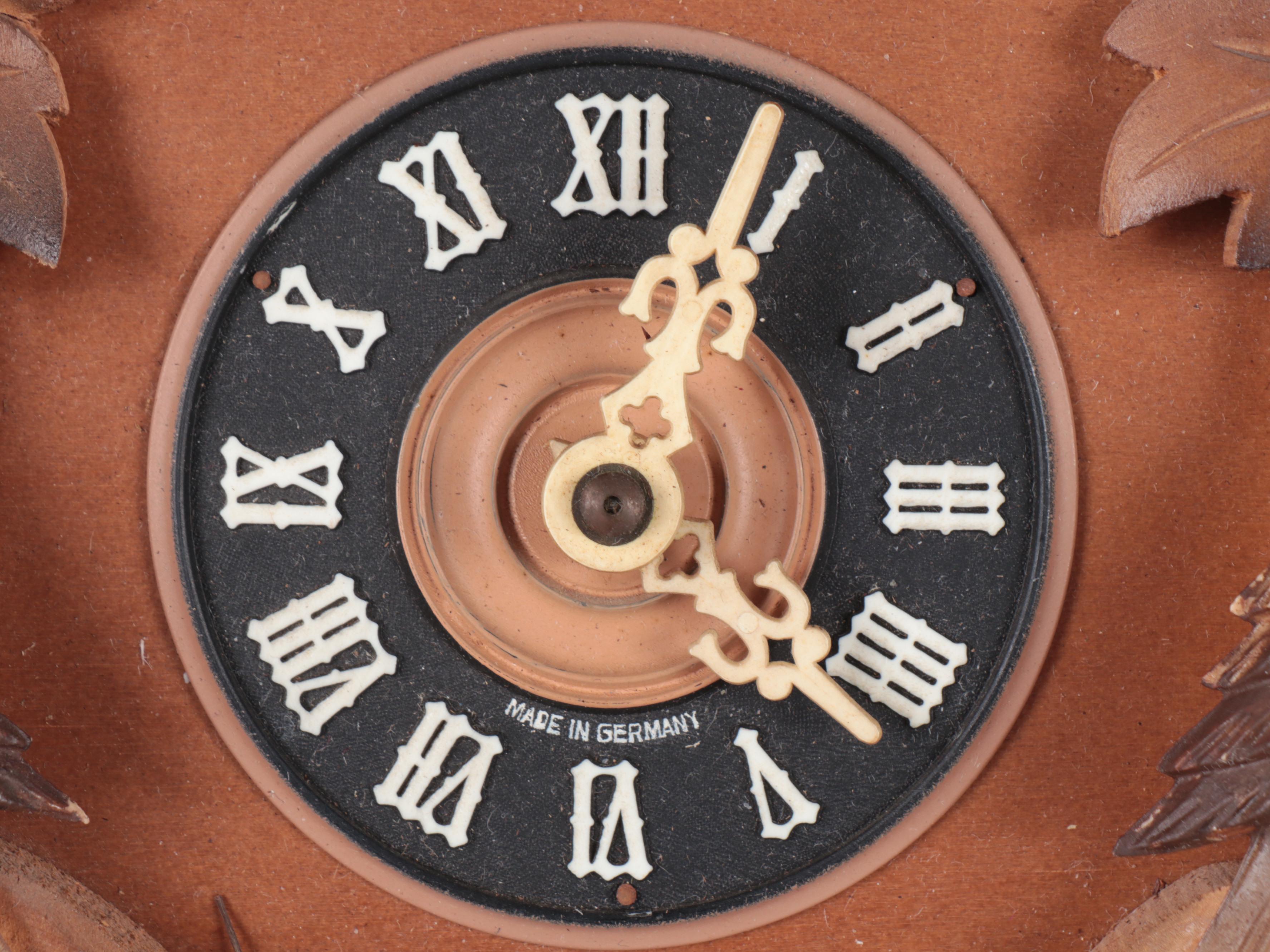 German Black Forest Style Carved Wood Traditional Cuckoo Clock