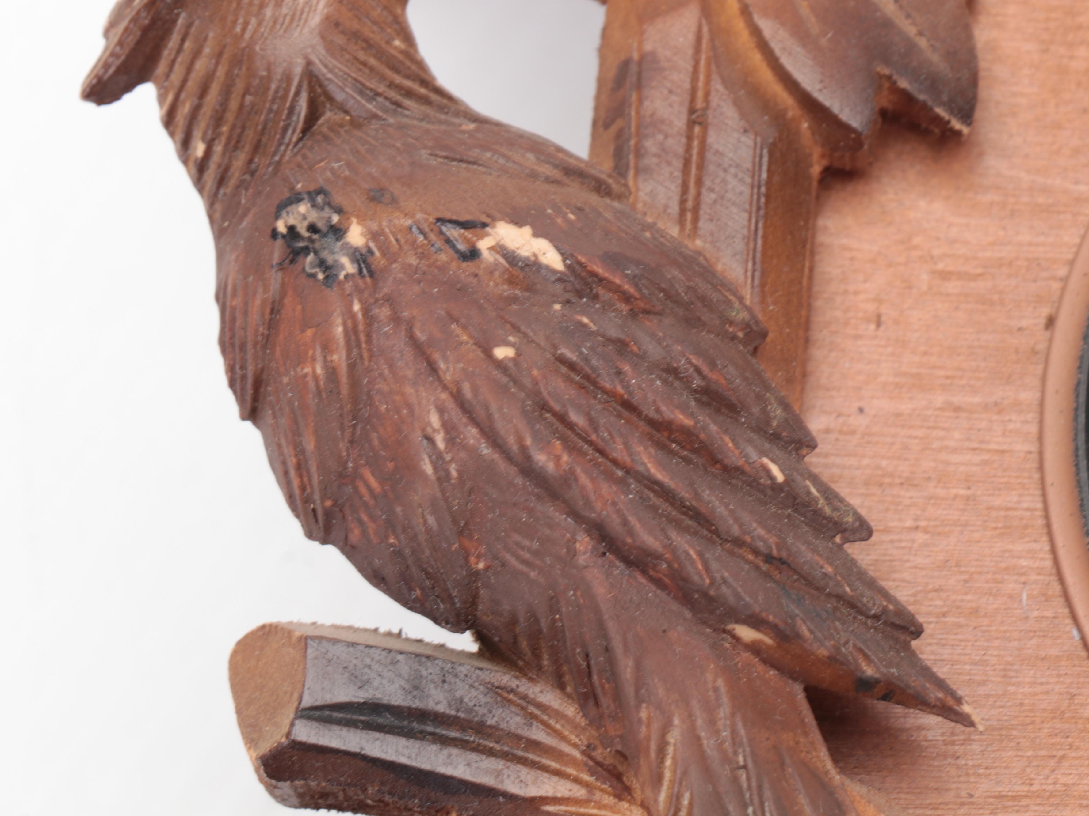 German Black Forest Style Carved Wood Traditional Cuckoo Clock