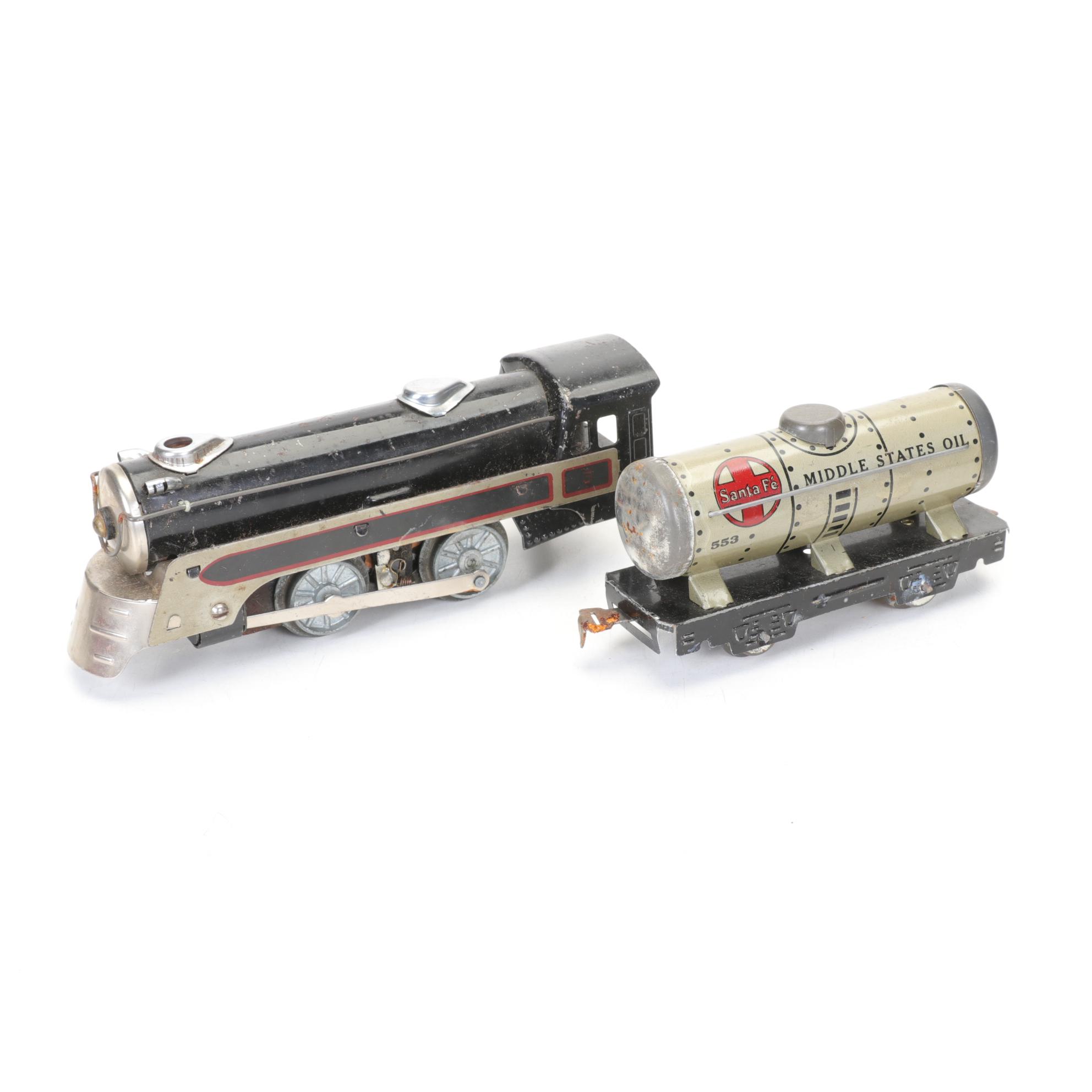 Marx O-Gauge Three-Rail Train Set with HO Scale Buildings and Accessories