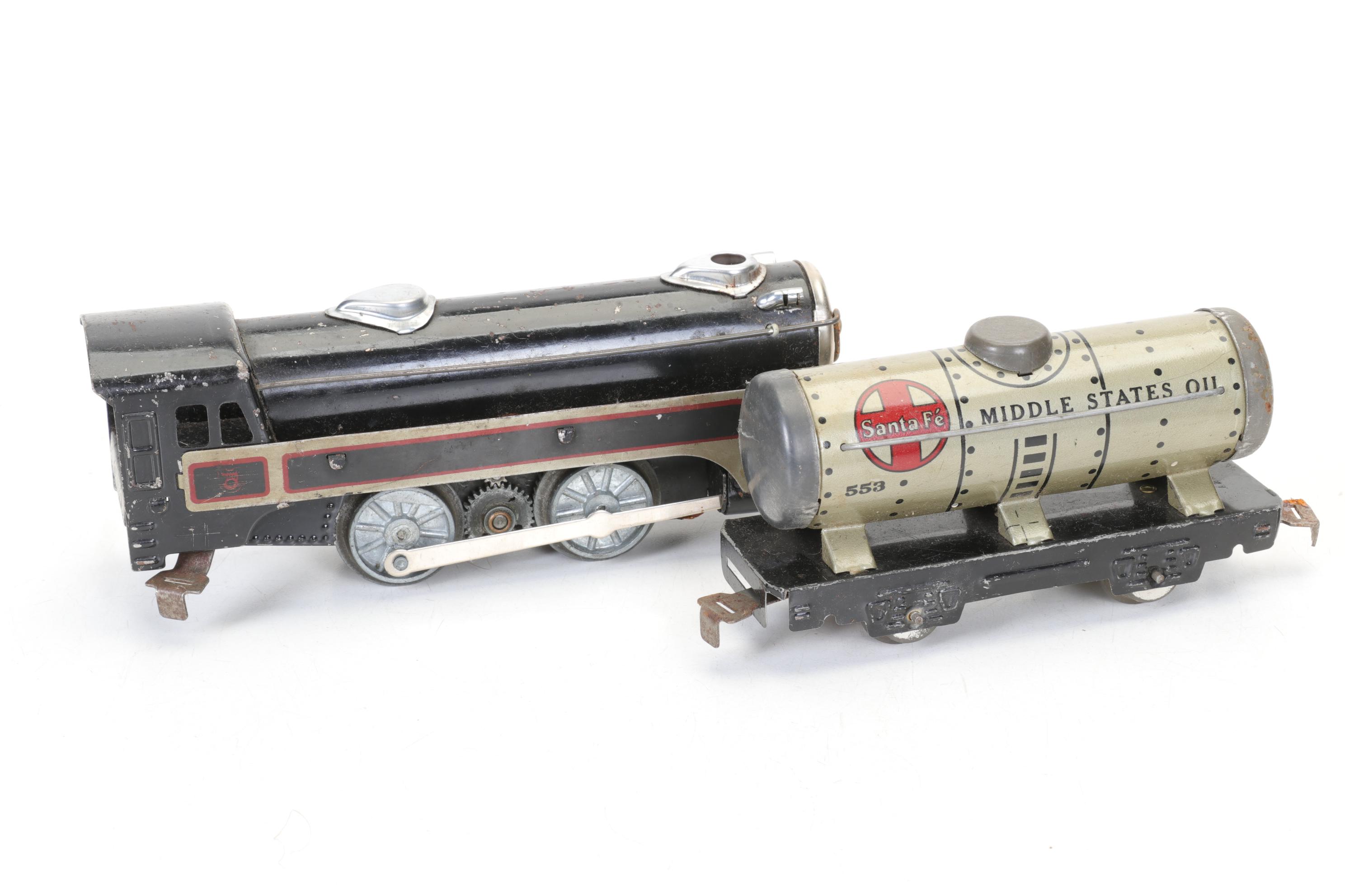 Marx O-Gauge Three-Rail Train Set with HO Scale Buildings and Accessories