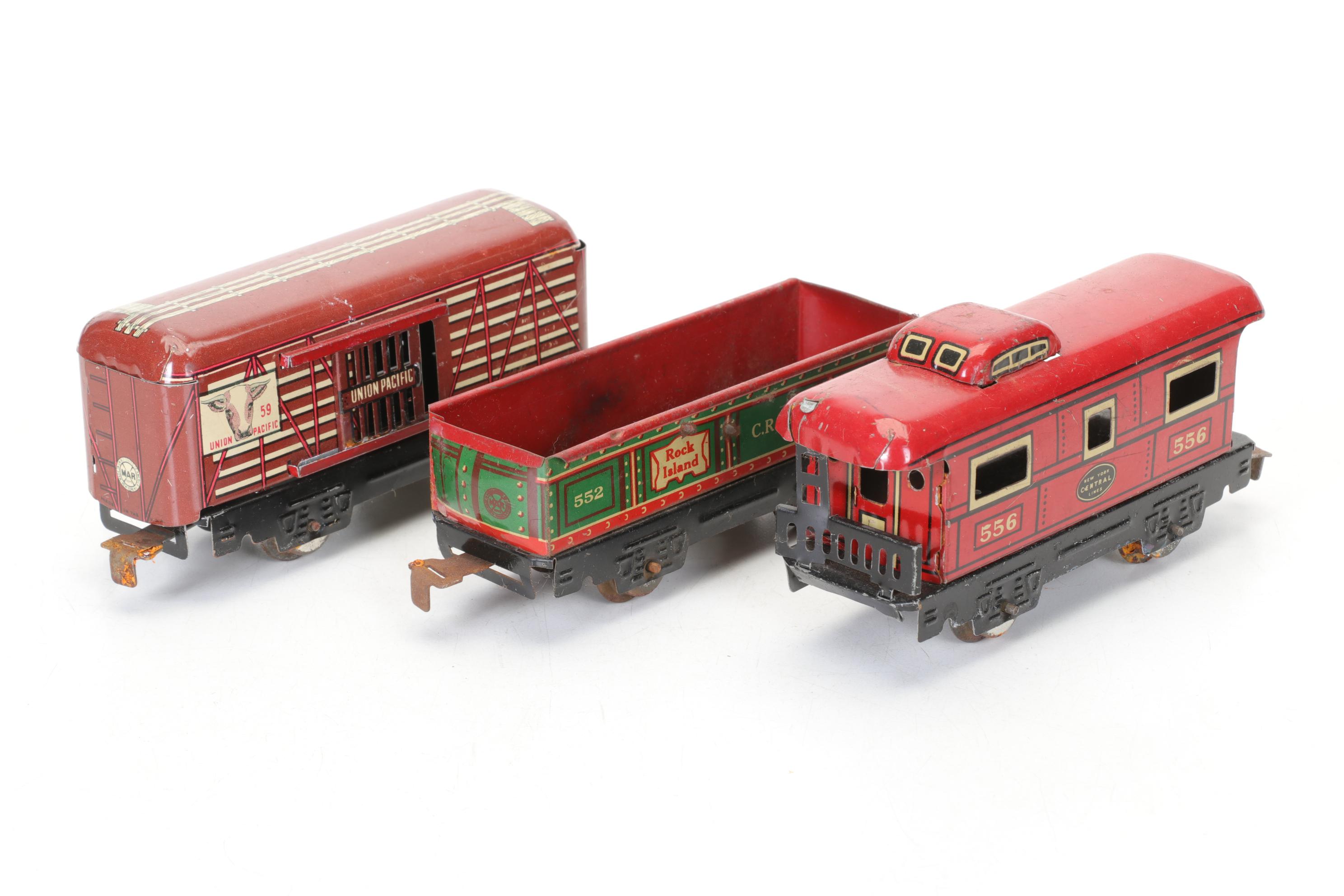 Marx O-Gauge Three-Rail Train Set with HO Scale Buildings and Accessories