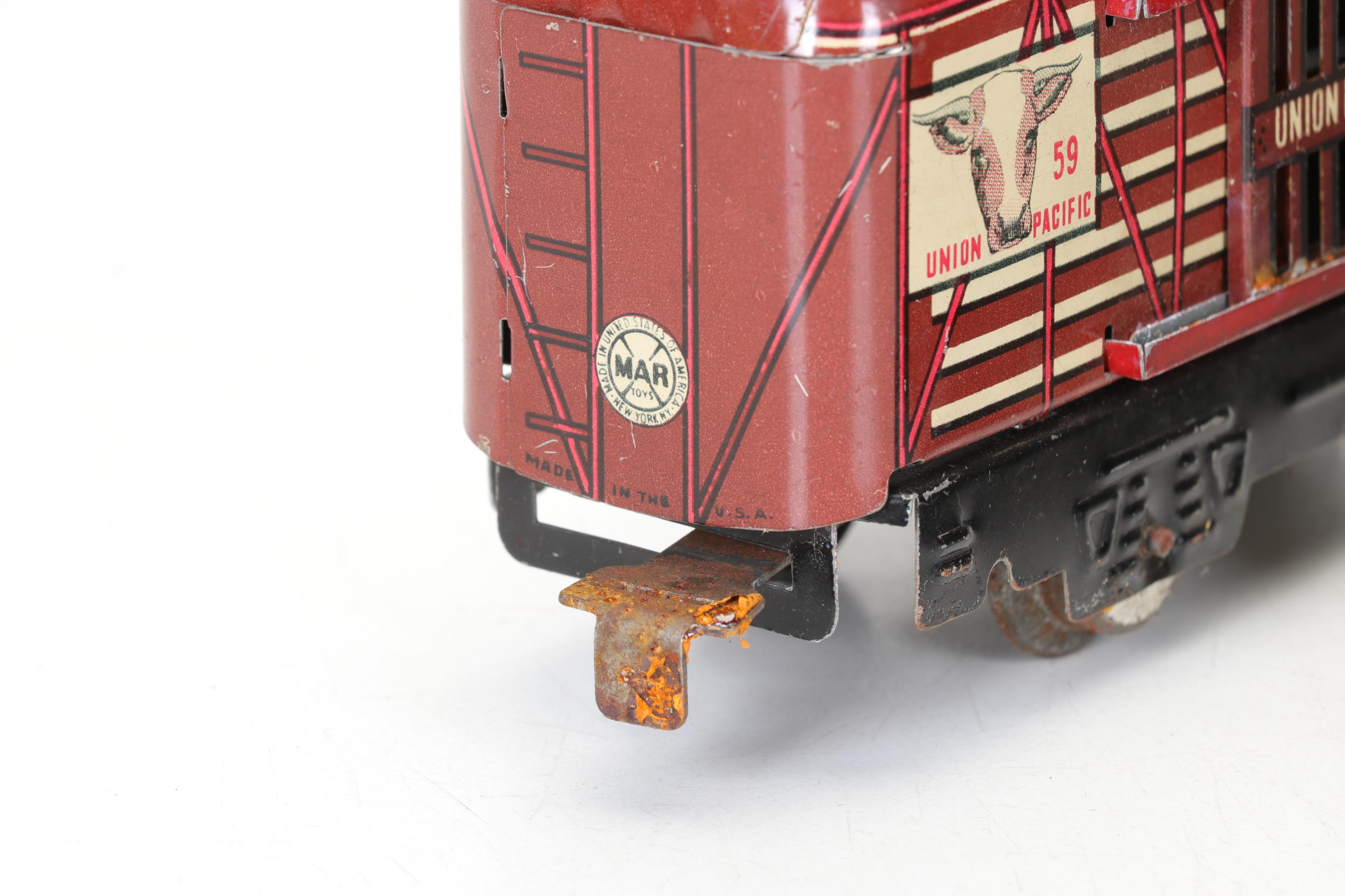 Marx O-Gauge Three-Rail Train Set with HO Scale Buildings and Accessories