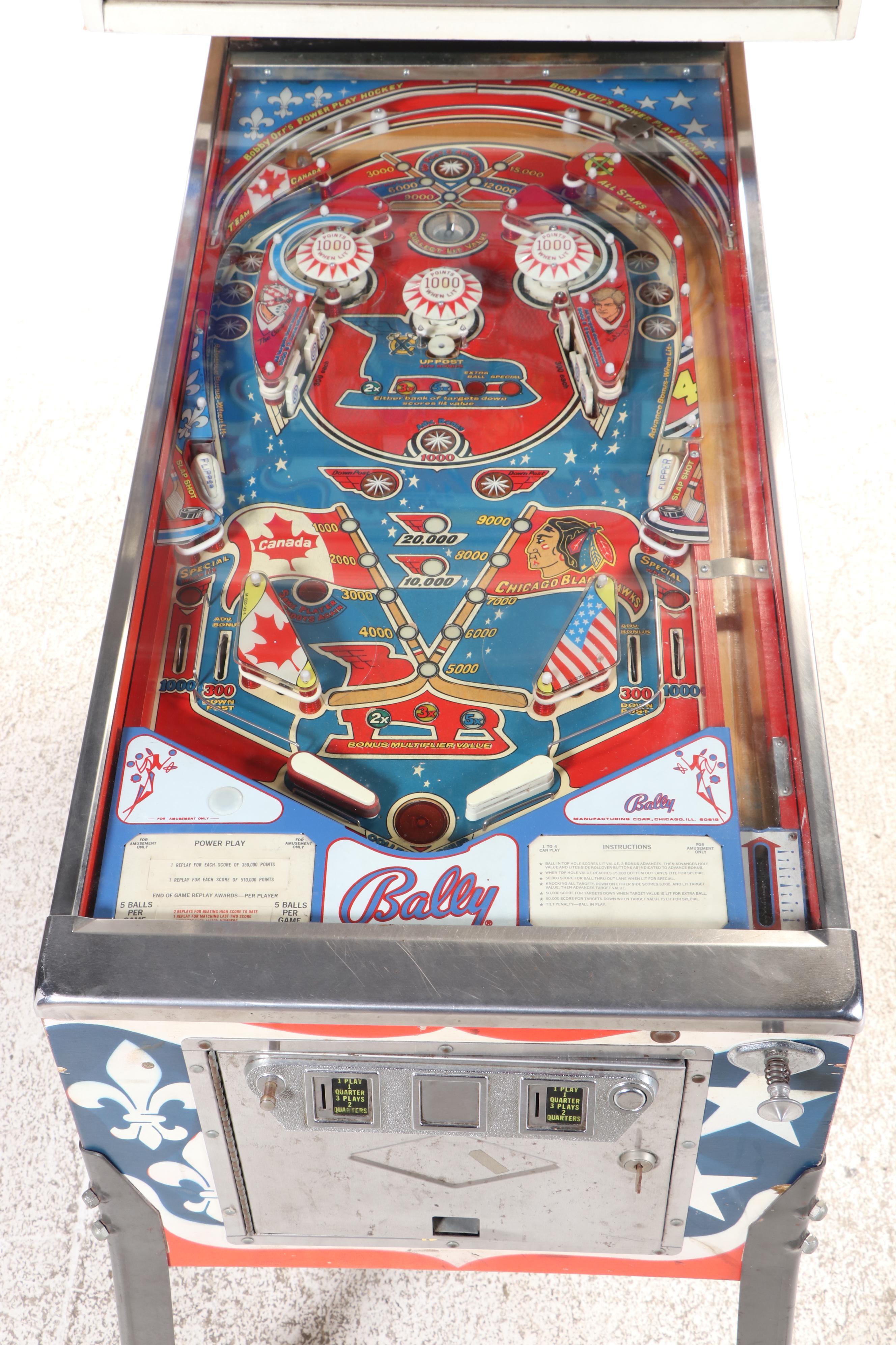 Bally Manufacturing Co. Bobby Orr's Power Play Pinball Machine, Late 20th C.