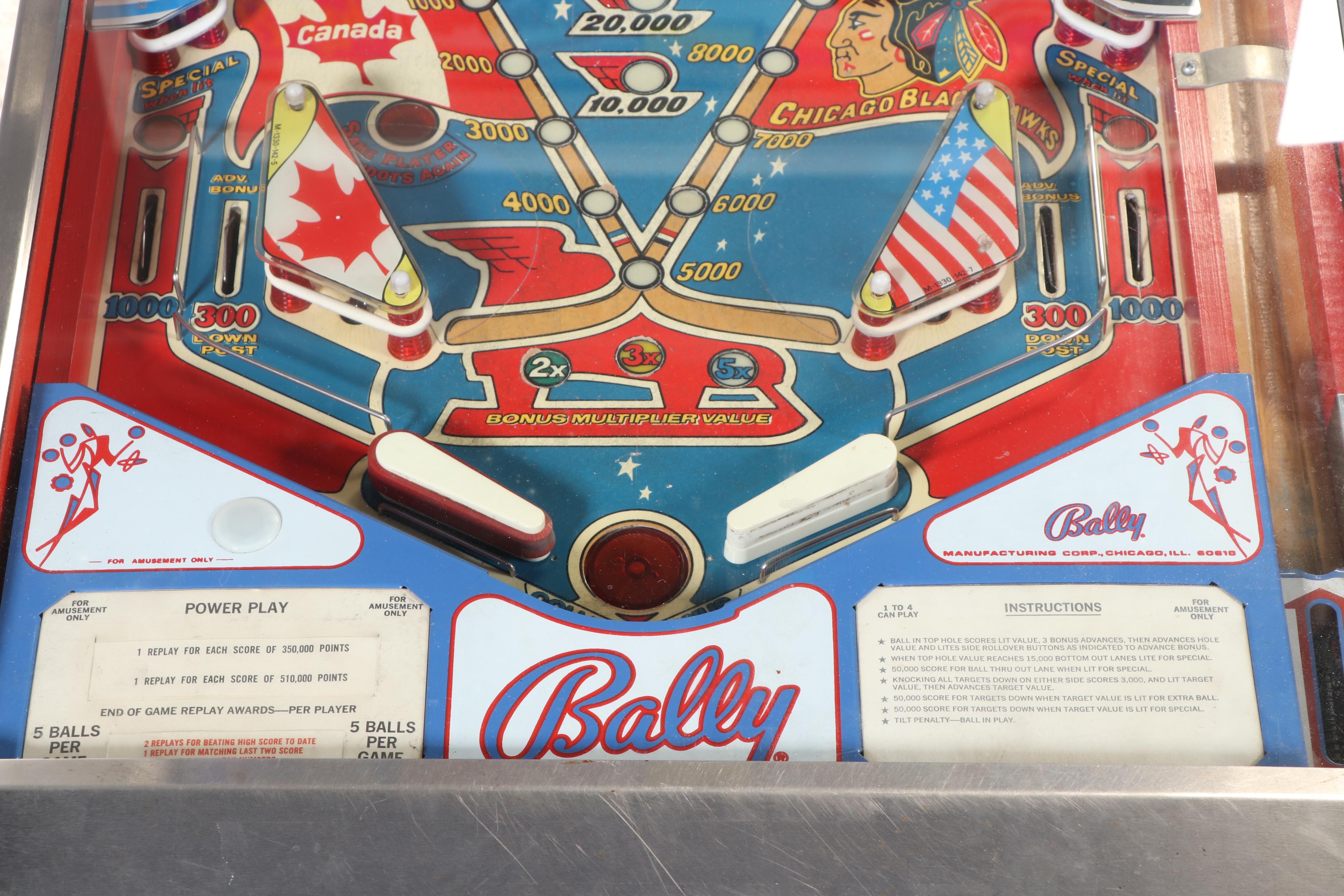 Bally Manufacturing Co. Bobby Orr's Power Play Pinball Machine, Late 20th C.