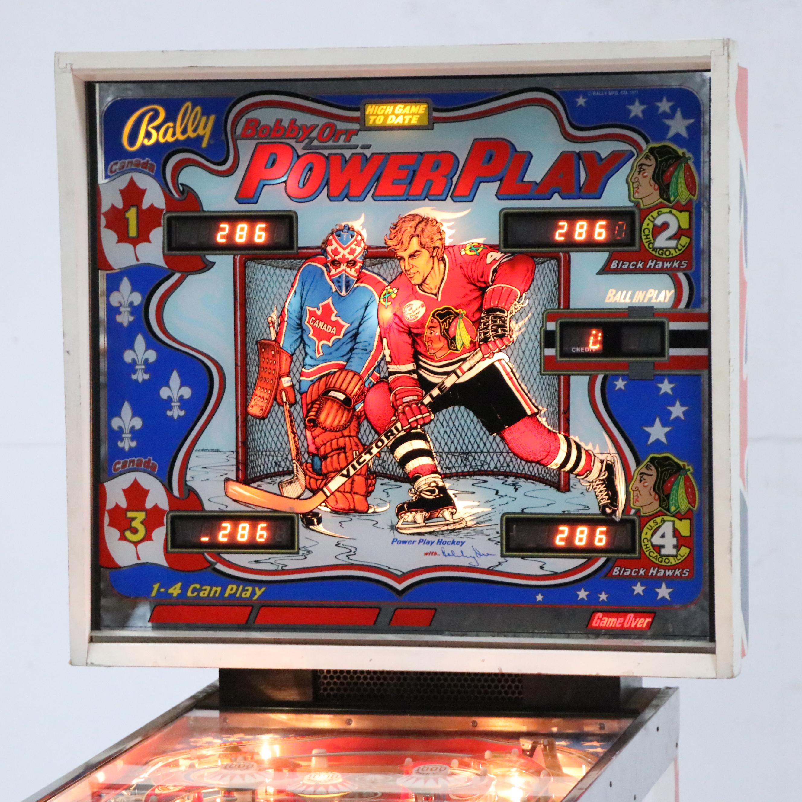 Bally Manufacturing Co. Bobby Orr's Power Play Pinball Machine, Late 20th C.