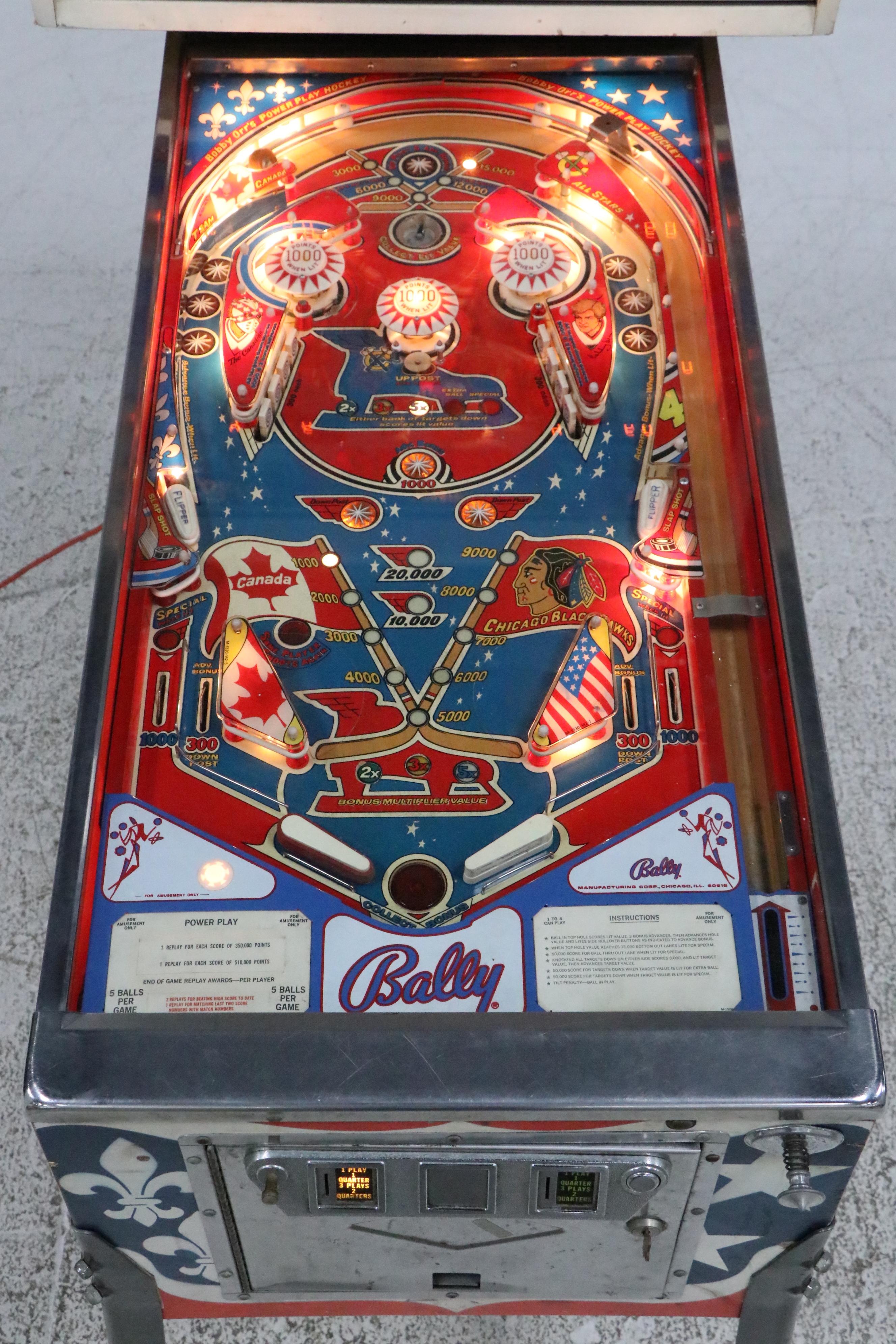 Bally Manufacturing Co. Bobby Orr's Power Play Pinball Machine, Late 20th C.