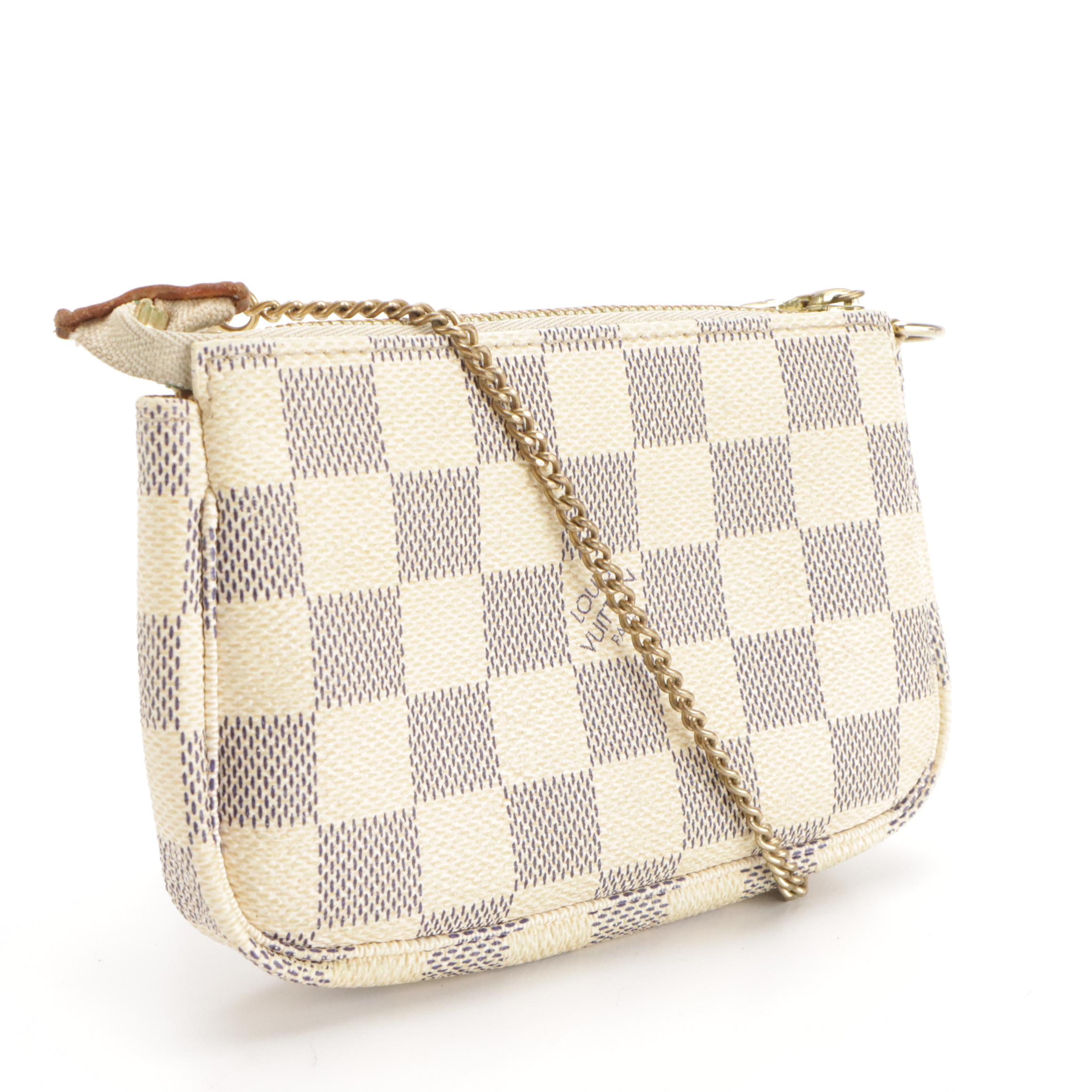 Louis Vuitton Mini Pochette Accessories in Damier Azur Canvas