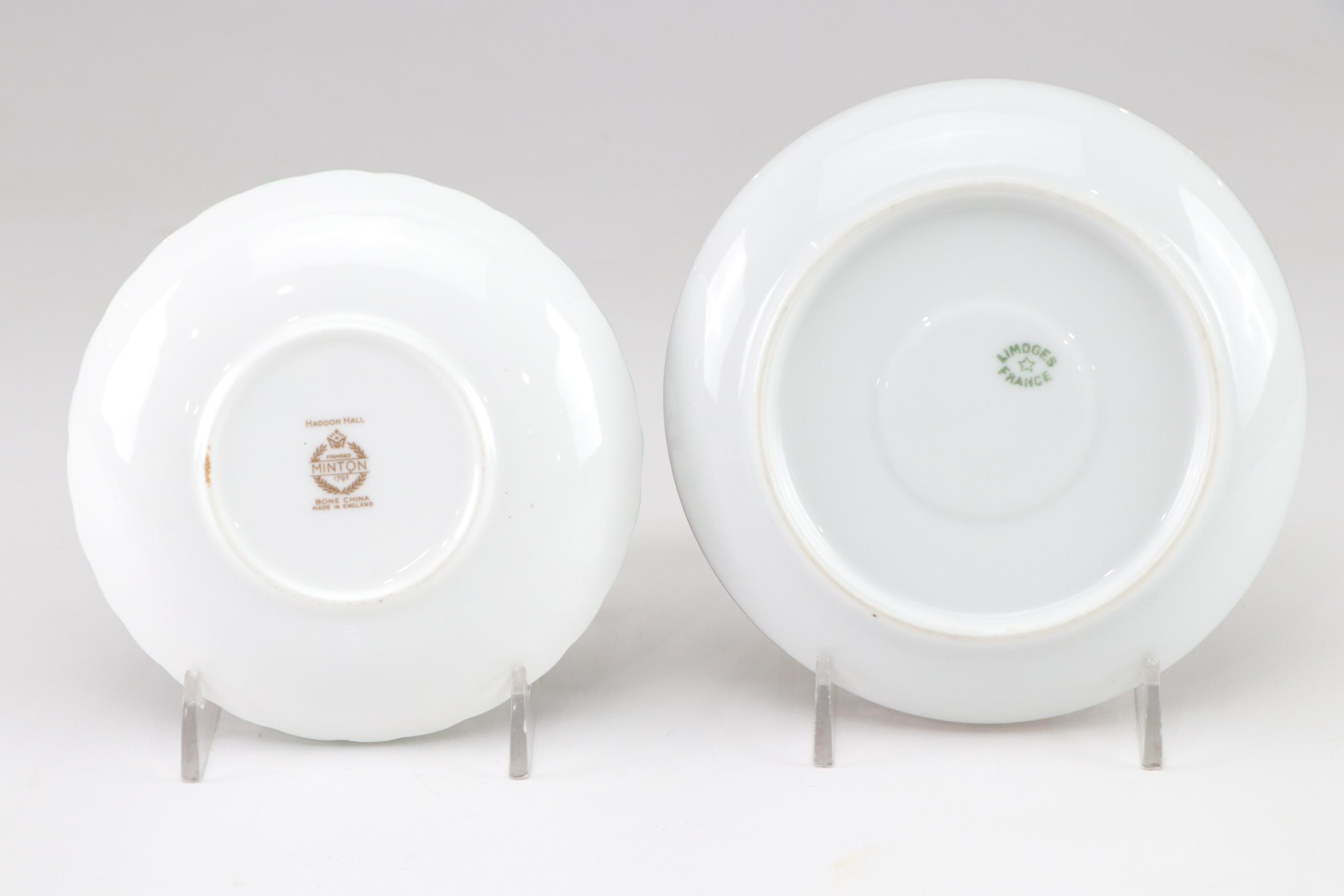 Assorted Porcelain Cups and Saucers with George III's Mug