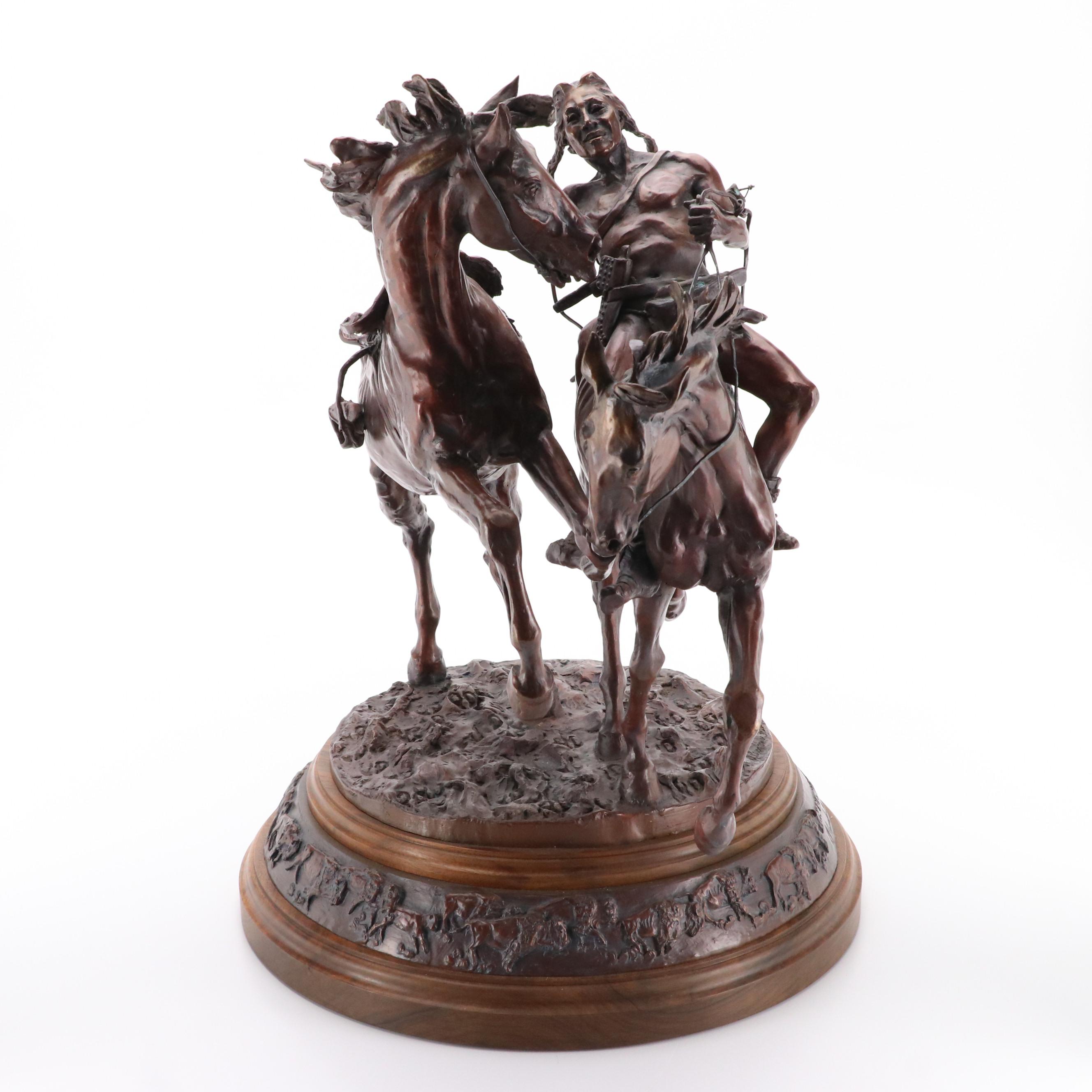 Deborah Copenhaver Fellows Cast Bronze Statue "The Buffalo Horse"