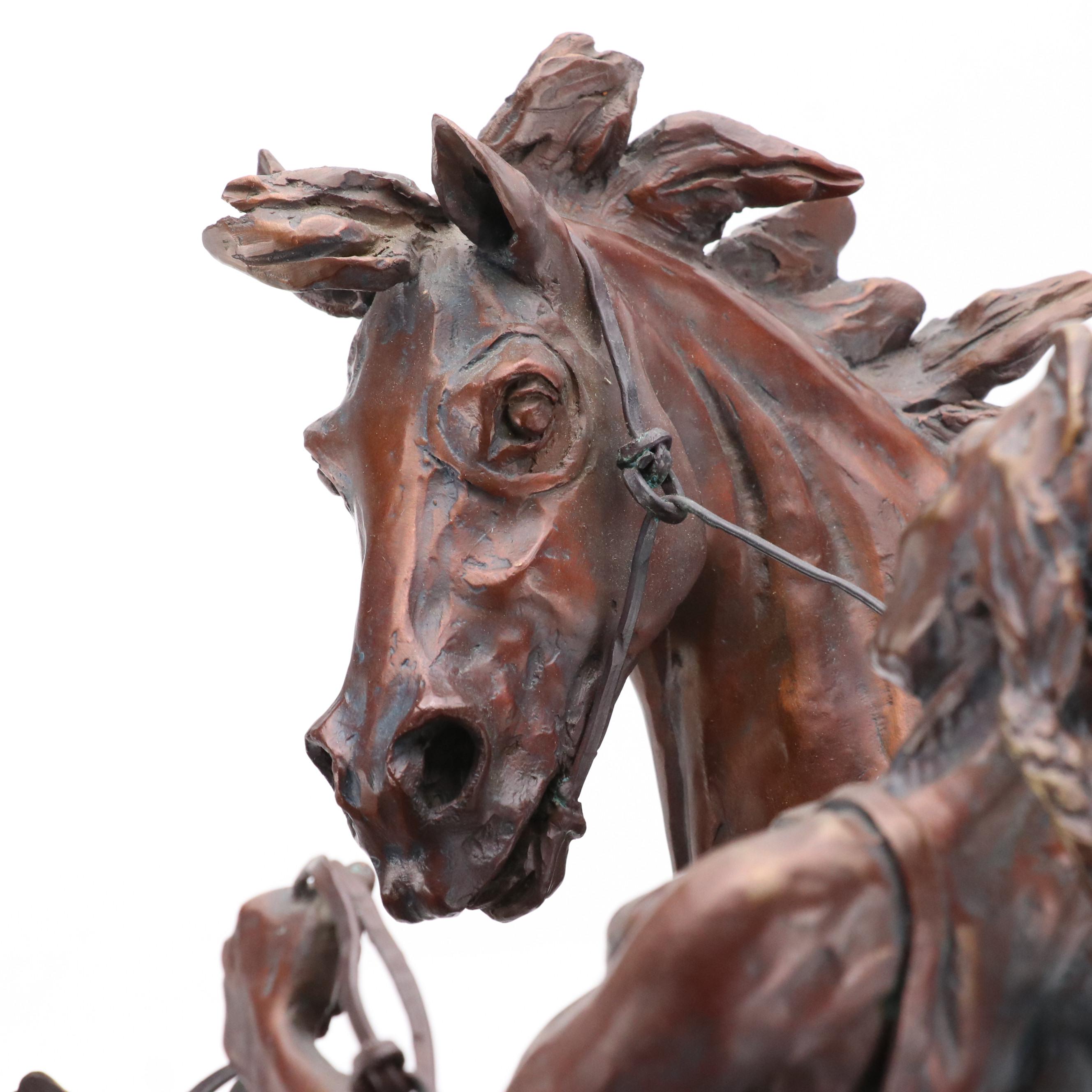 Deborah Copenhaver Fellows Cast Bronze Statue "The Buffalo Horse"