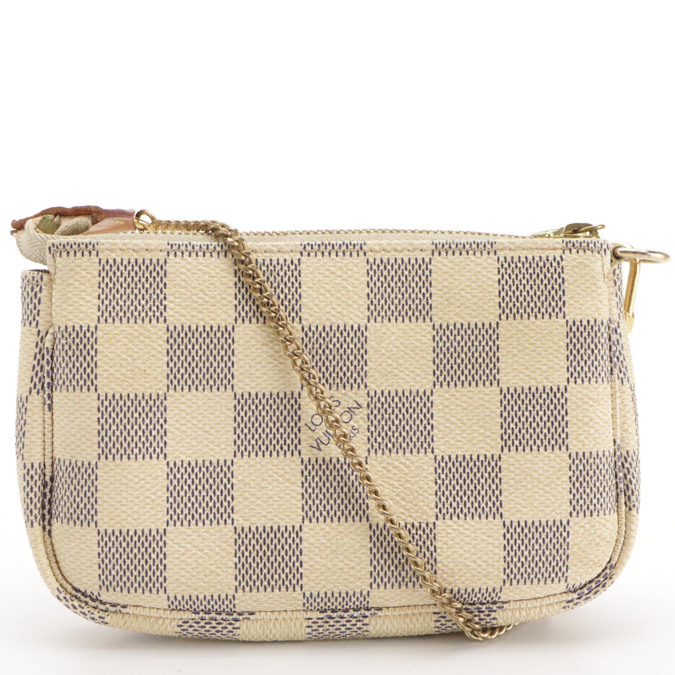 Louis Vuitton Mini Pochette Accessories in Damier Azur Canvas
