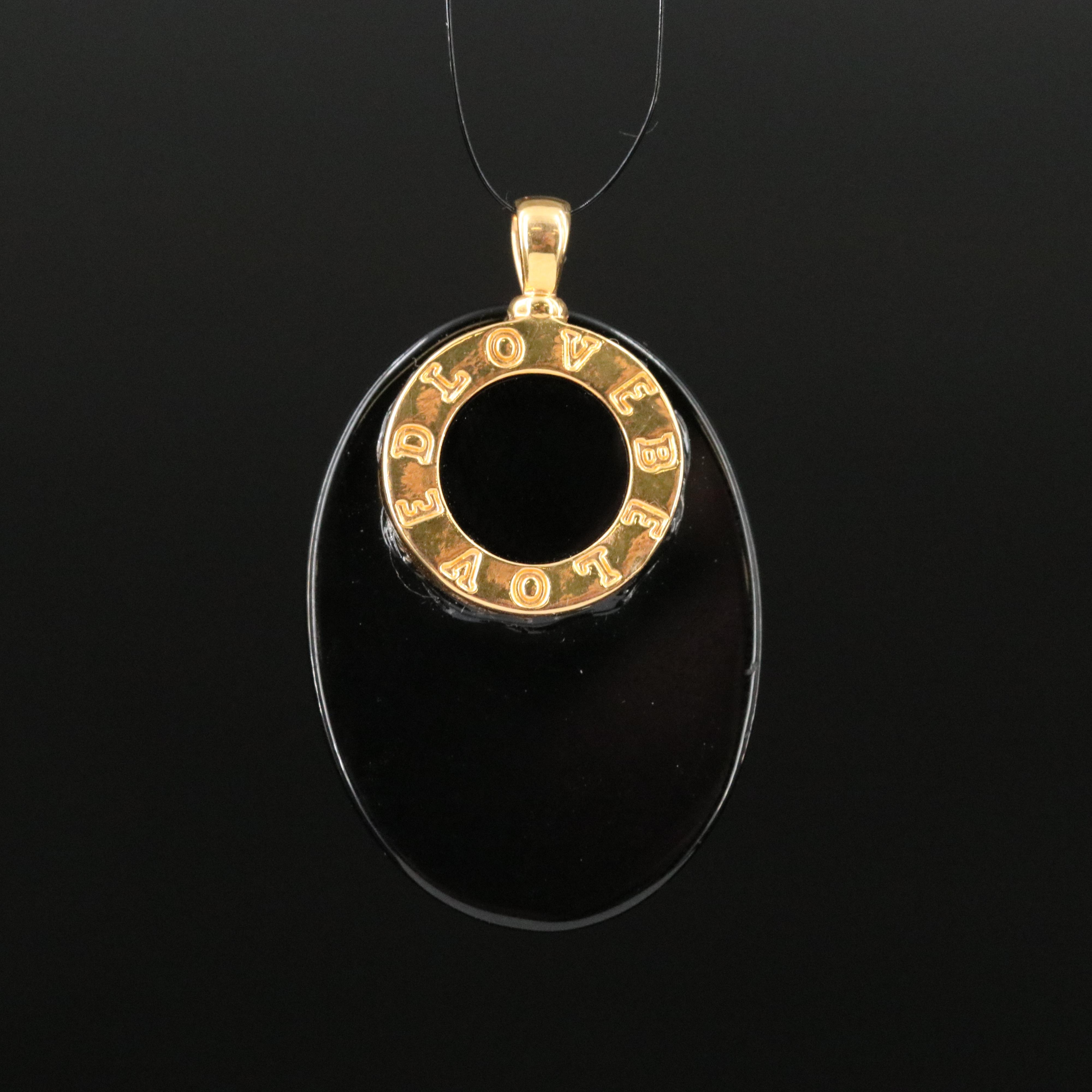 18K Black Onyx 'BELOVED LOVE' Pendant