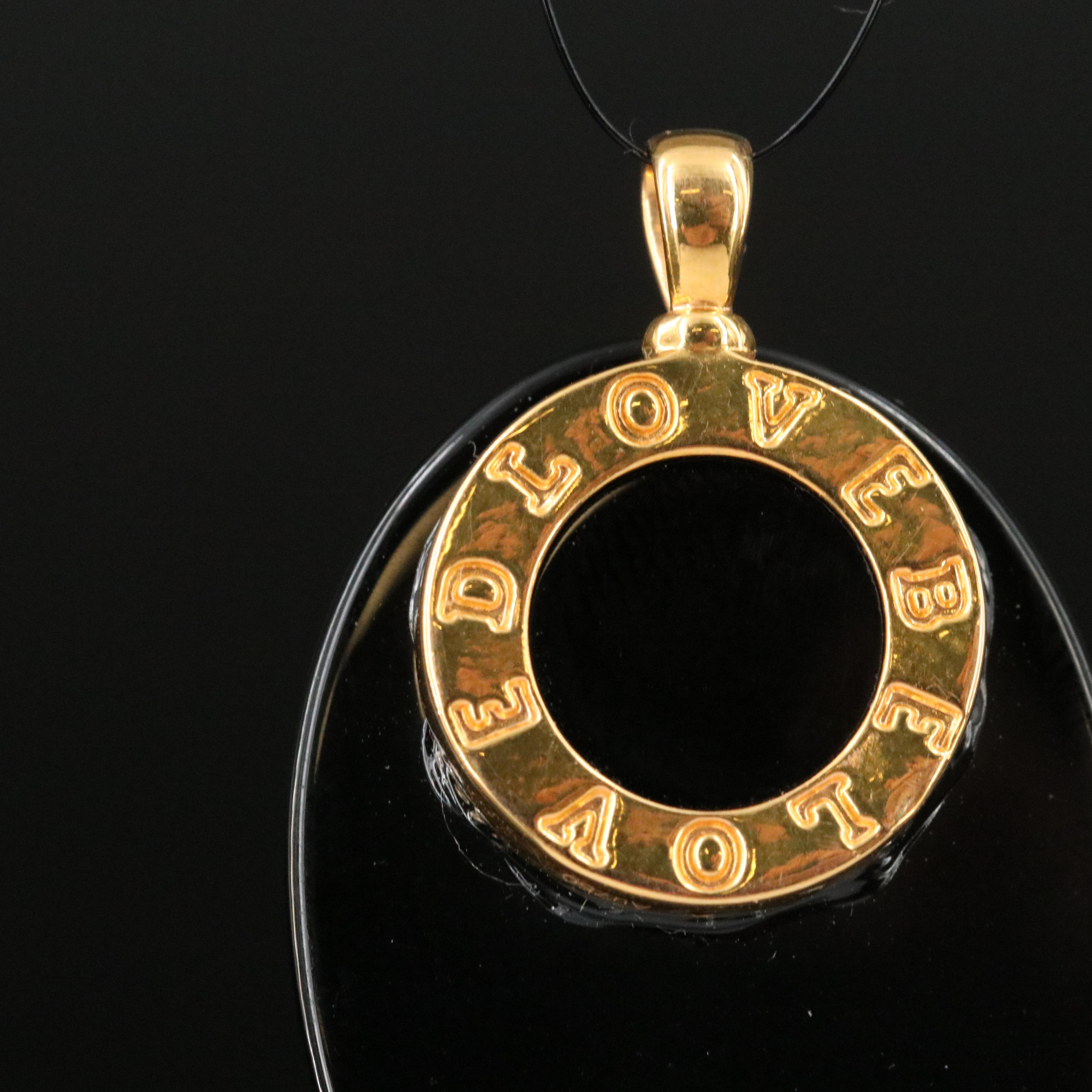 18K Black Onyx 'BELOVED LOVE' Pendant