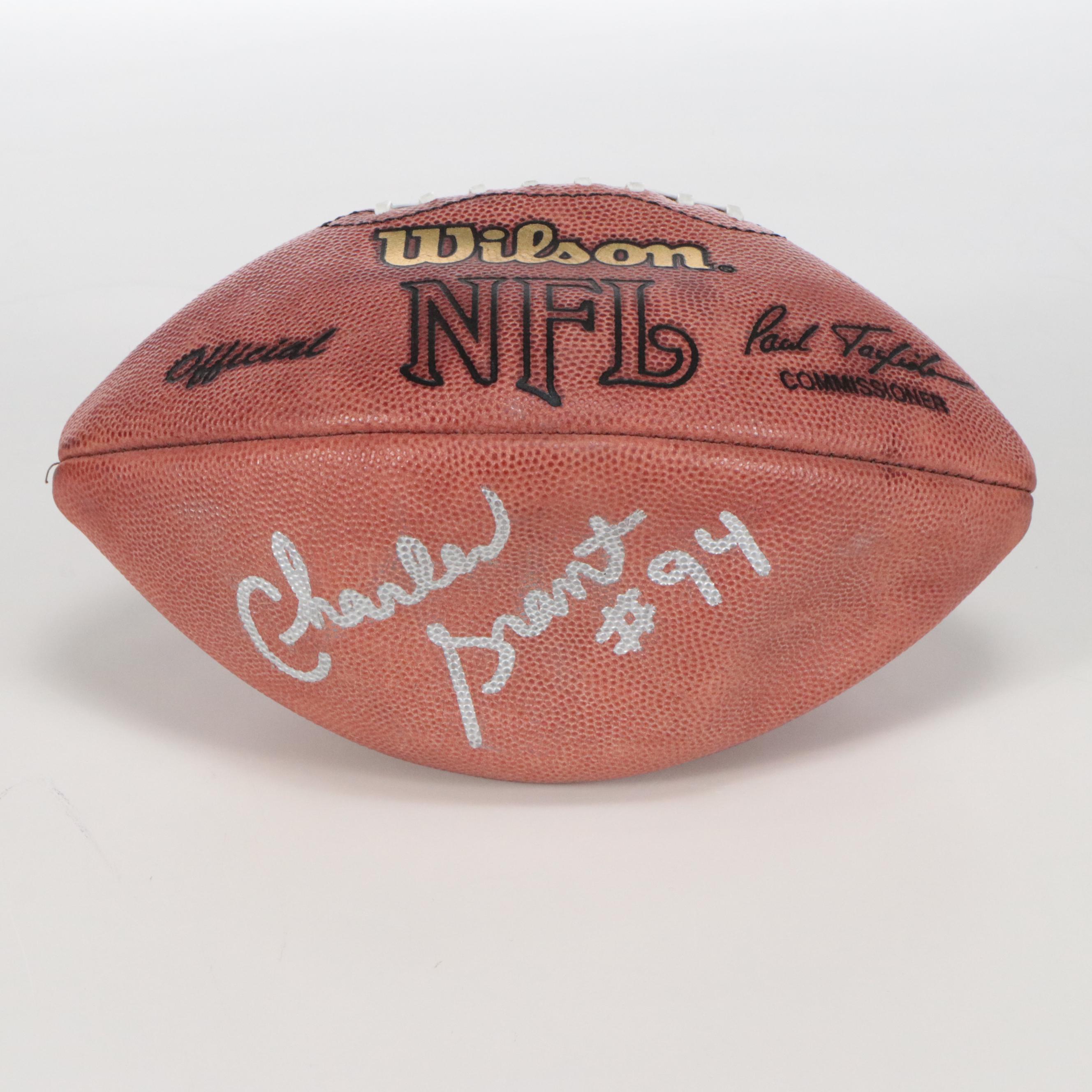 Charles Grant Game Used New Orleans Saints Jersey and Signed Football