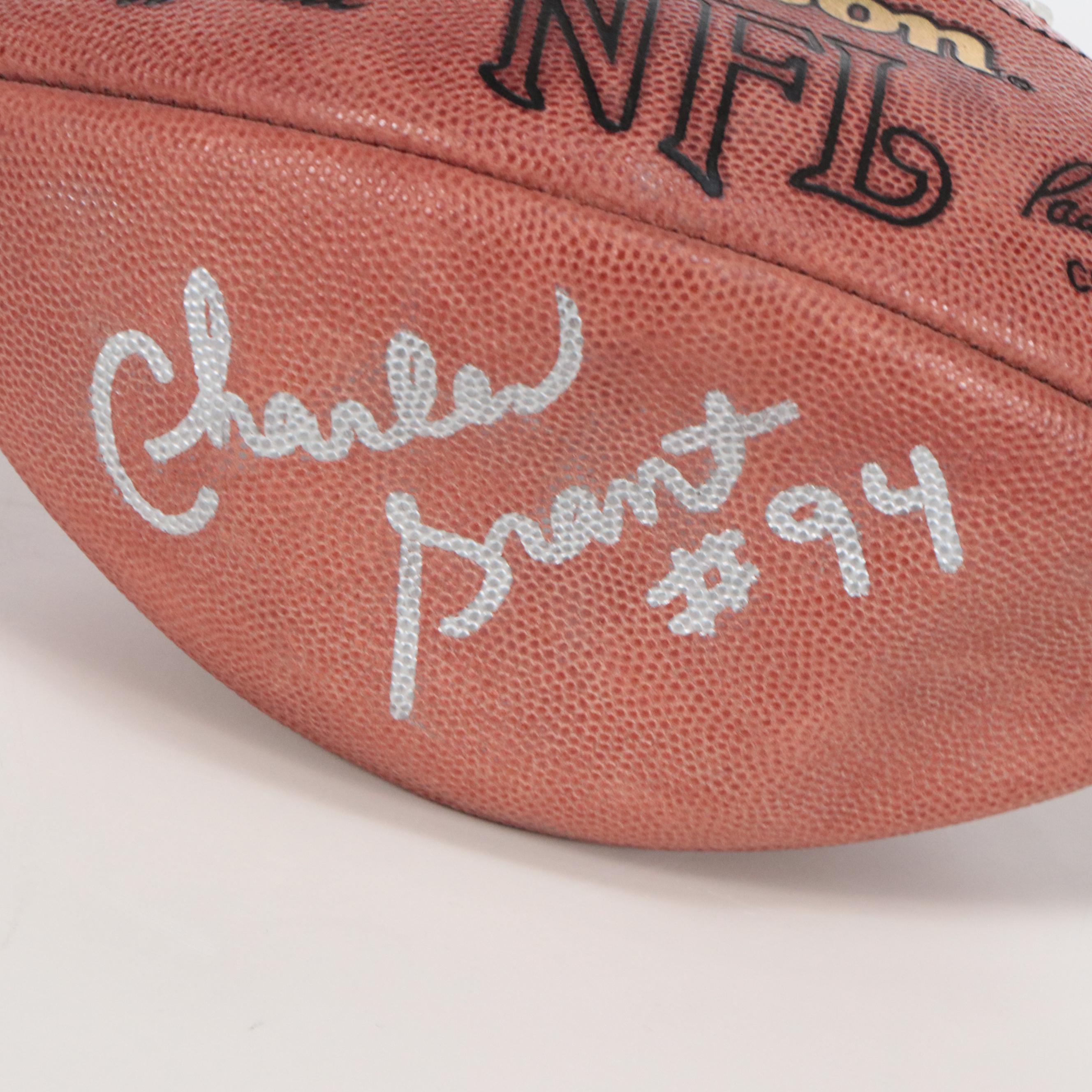 Charles Grant Game Used New Orleans Saints Jersey and Signed Football
