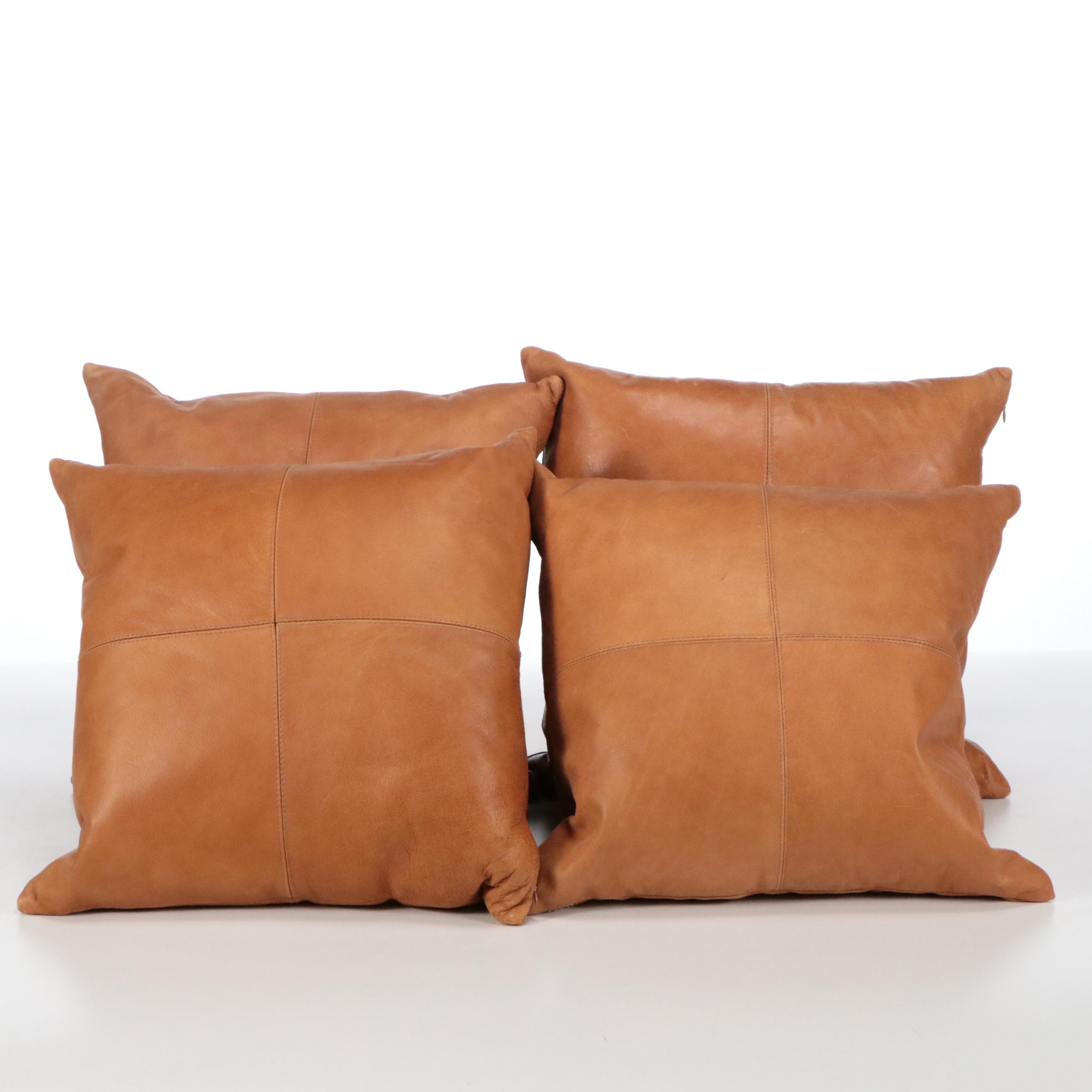 Faux Leather Throw Pillows