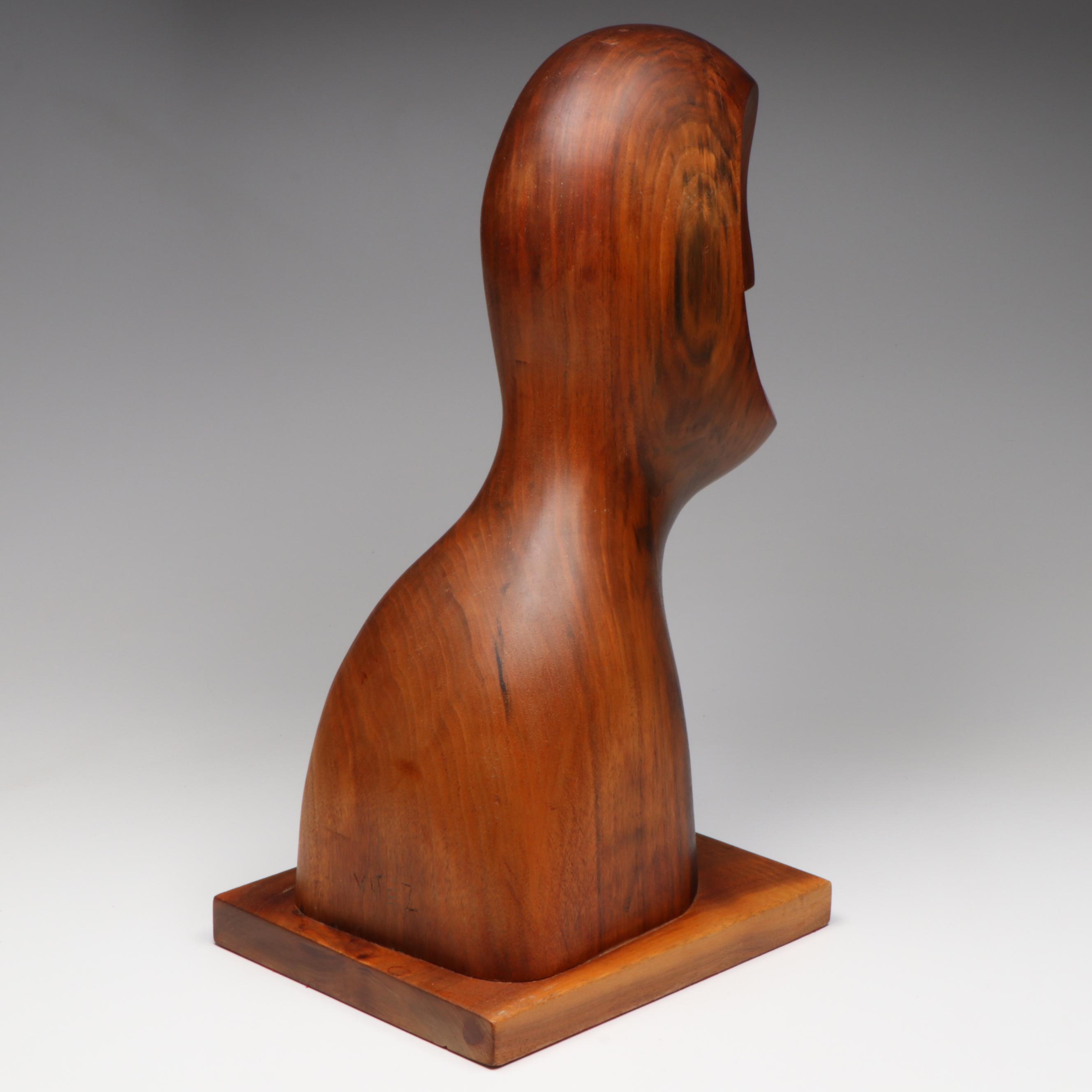 Endre Vitez Carved Wood Sculpture "The Spartan"
