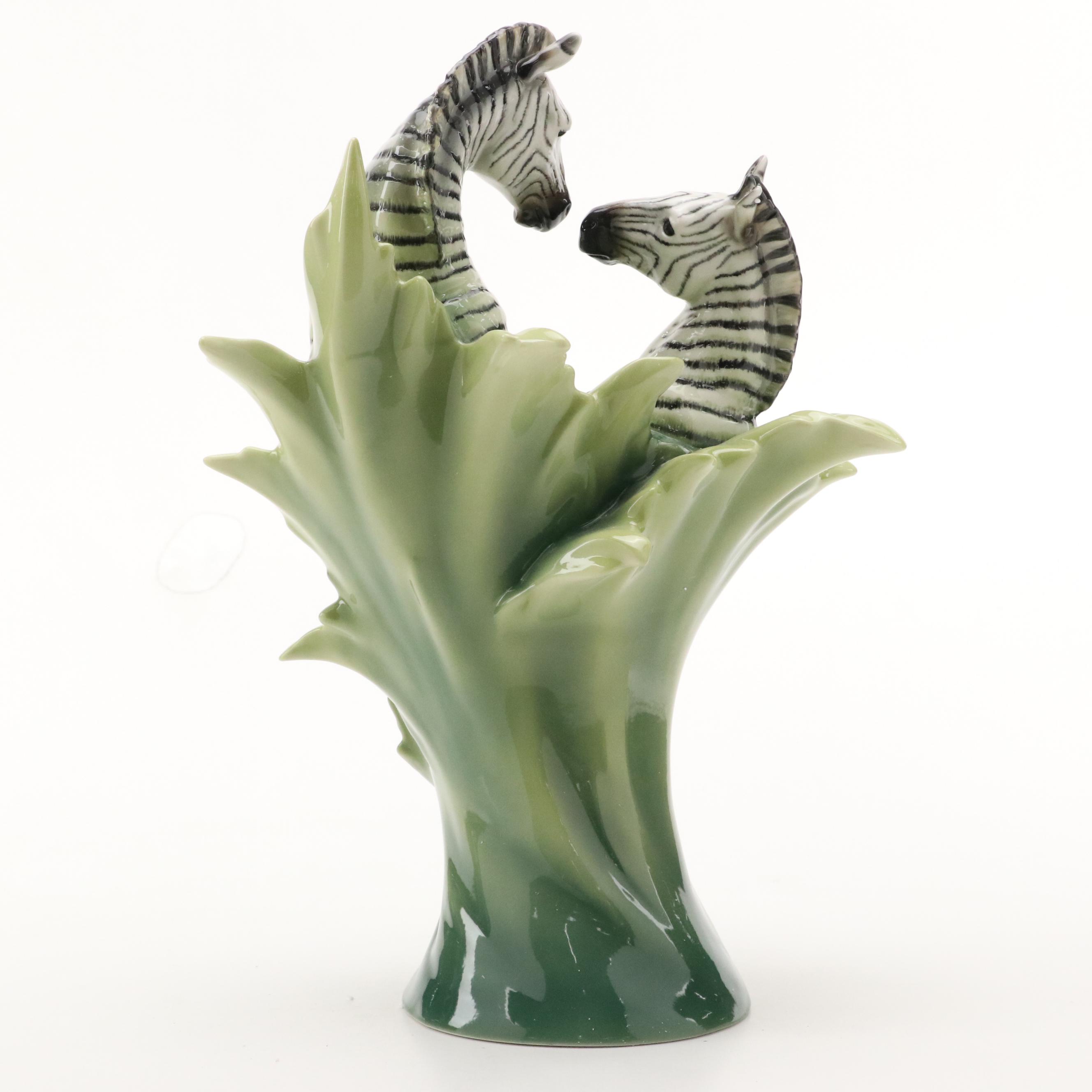 Franz "Jungle Beauties-Safari" Porcelain Figural Zebra Vase, 2003-2013