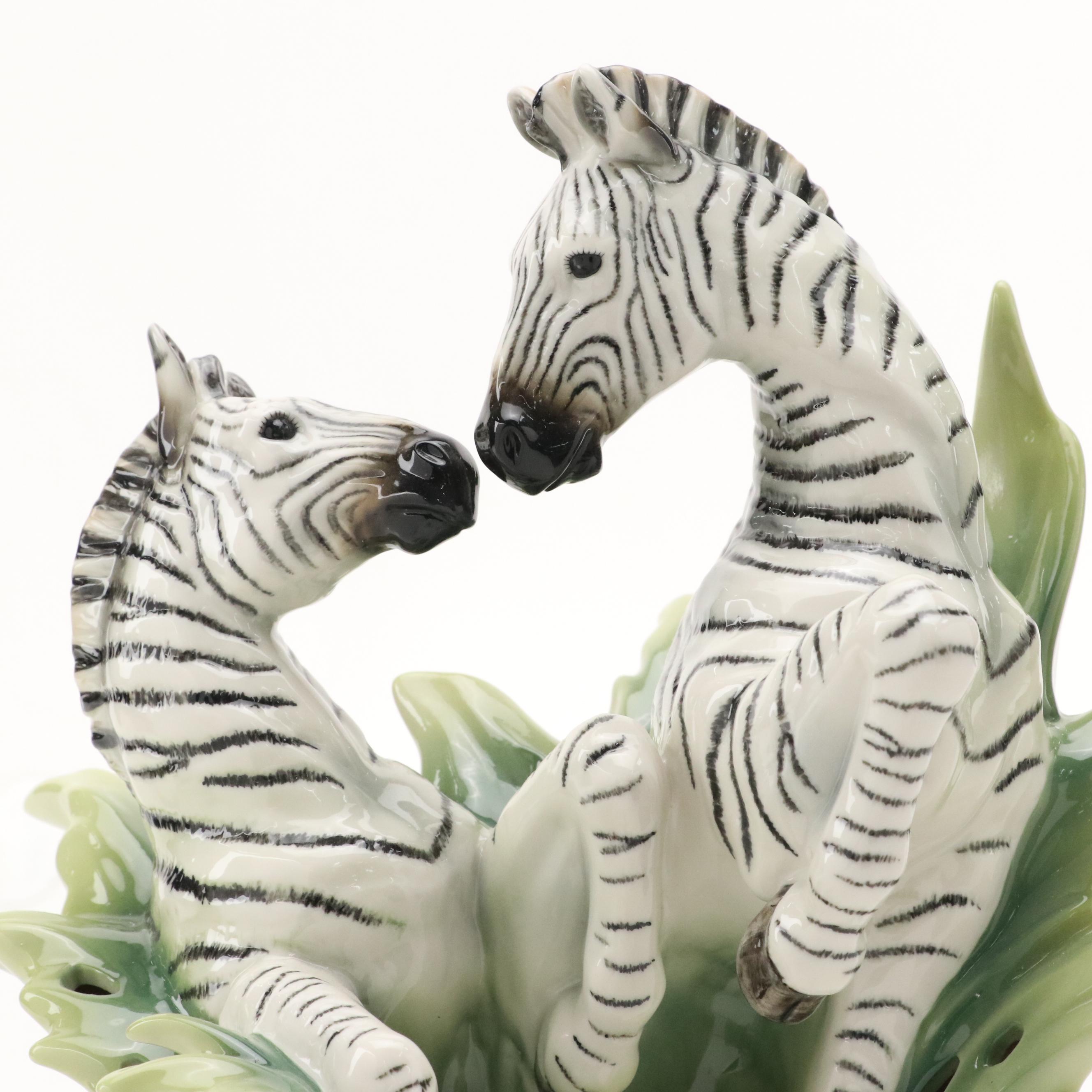Franz "Jungle Beauties-Safari" Porcelain Figural Zebra Vase, 2003-2013