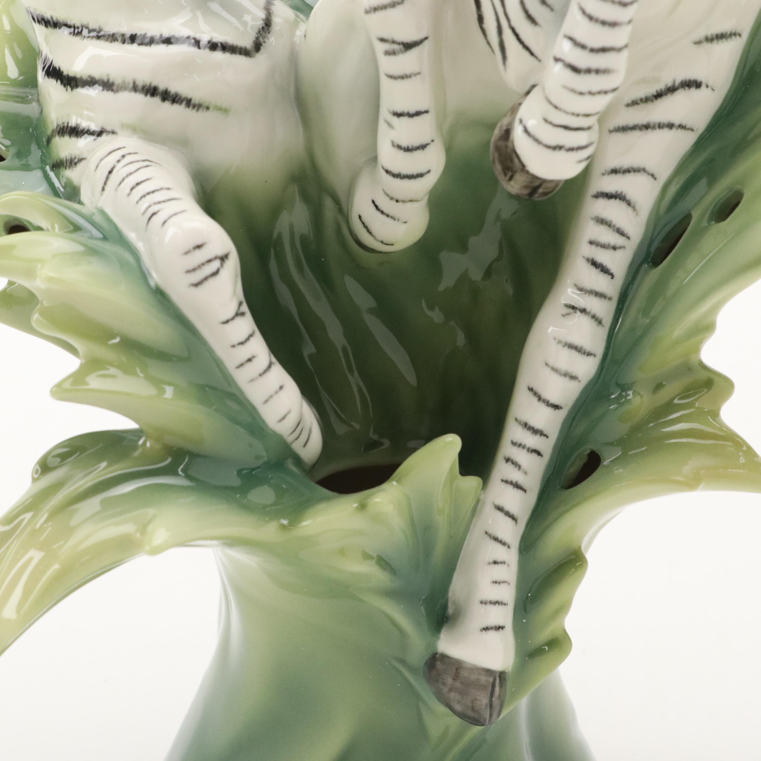Franz "Jungle Beauties-Safari" Porcelain Figural Zebra Vase, 2003-2013