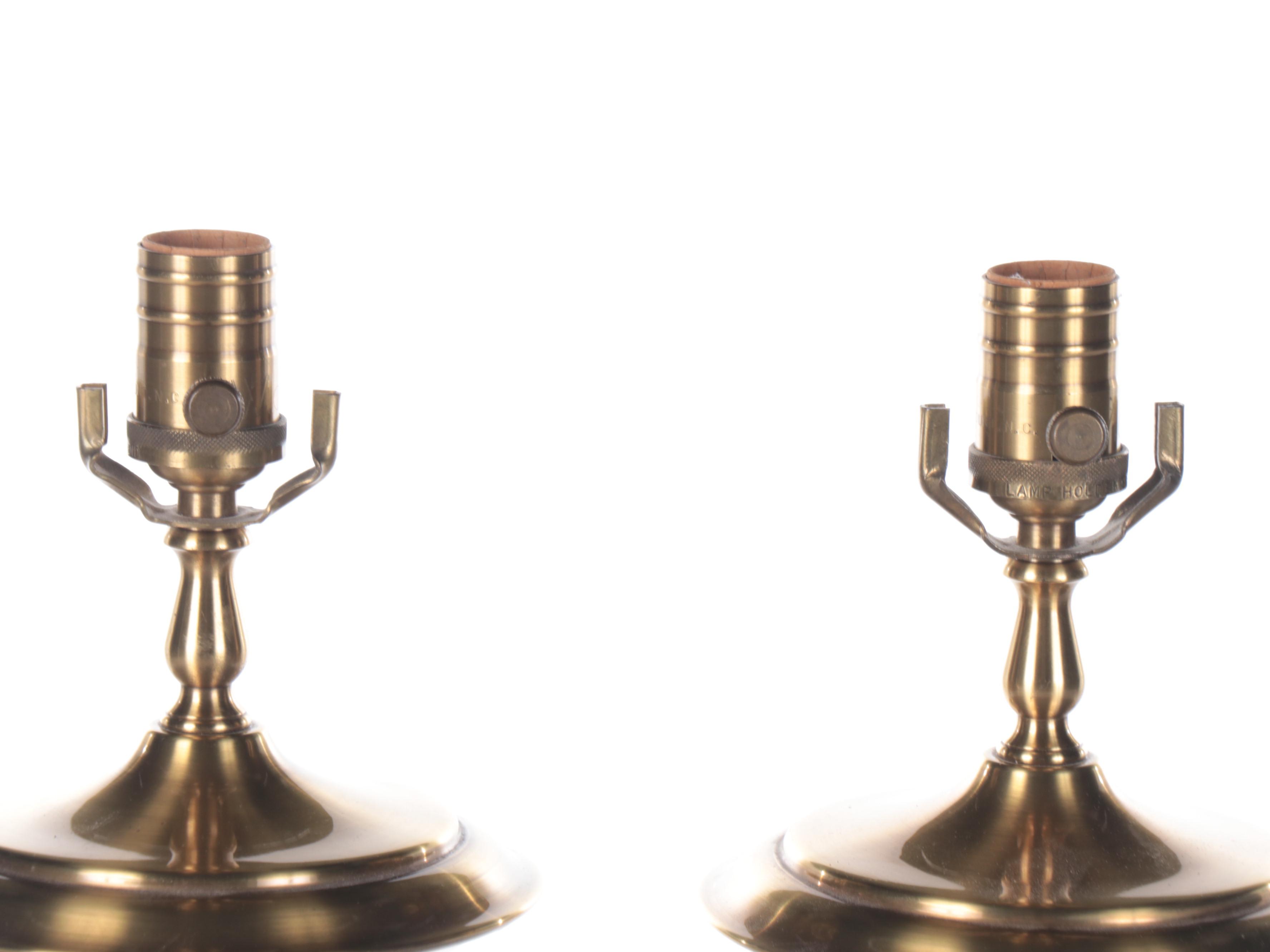 Wildwood Blue Calla Lilies Ceramic Vase Table Lamps, Late 20th Century