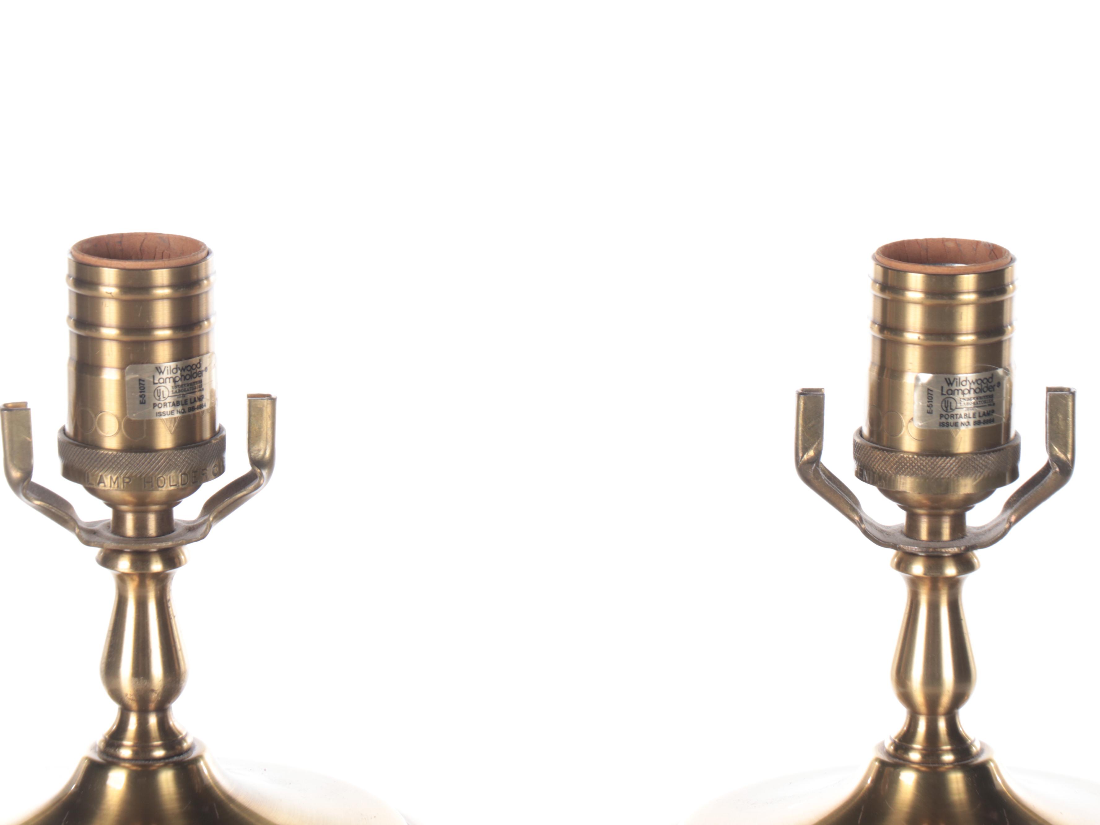 Wildwood Blue Calla Lilies Ceramic Vase Table Lamps, Late 20th Century