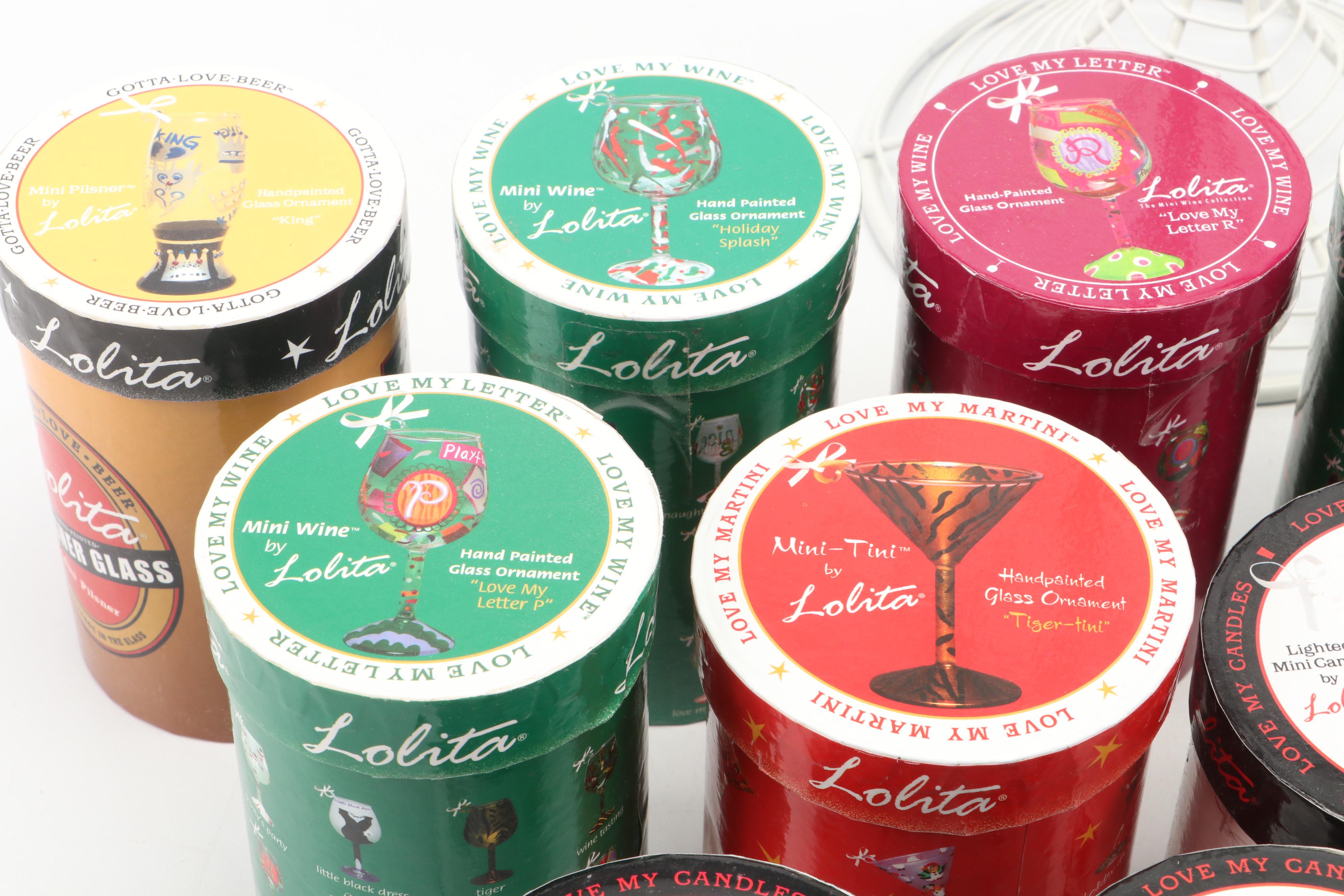 Lolita " Tiger-tini," "Poinsetta," and More Hand-Painted Ornaments with Tree