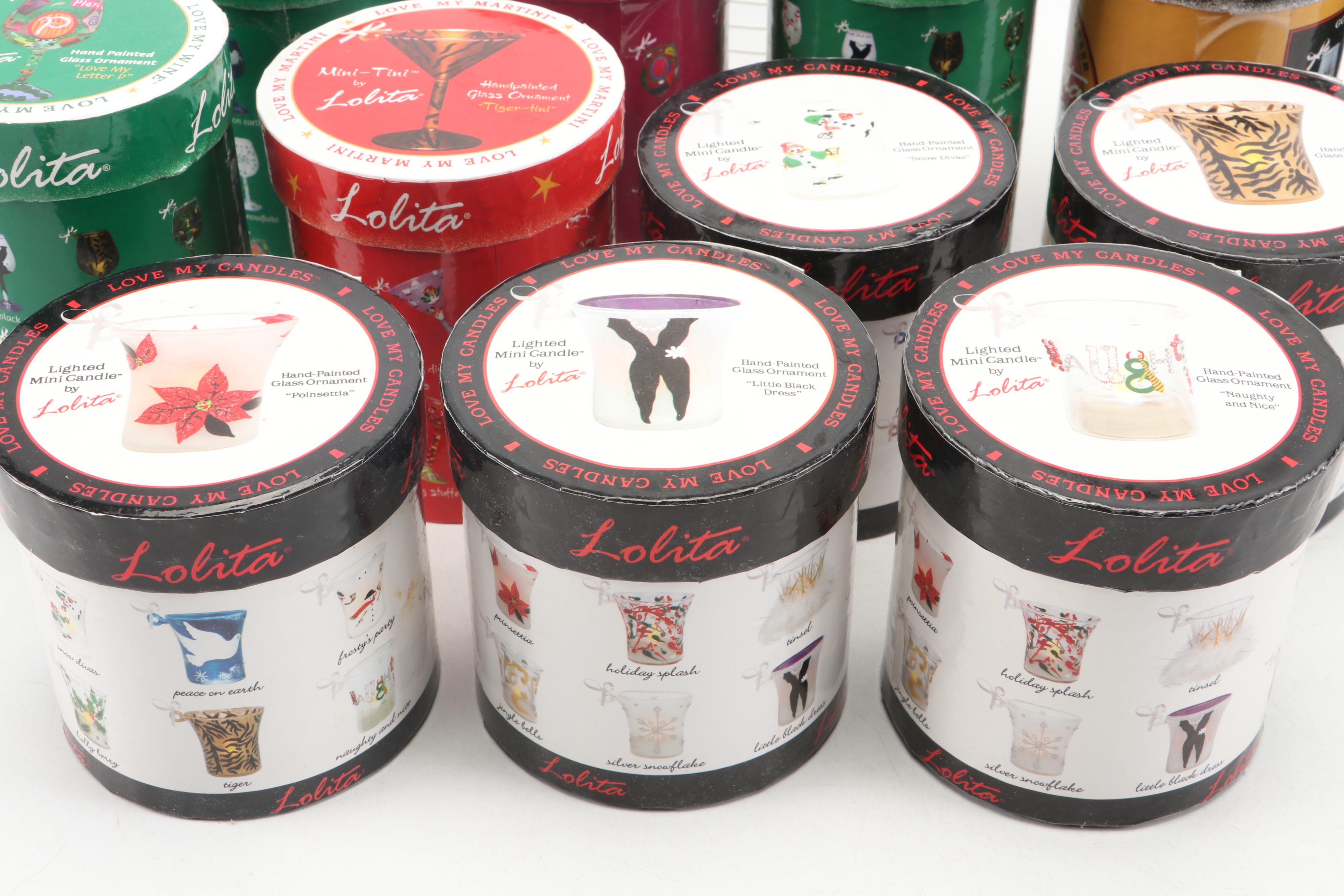 Lolita " Tiger-tini," "Poinsetta," and More Hand-Painted Ornaments with Tree